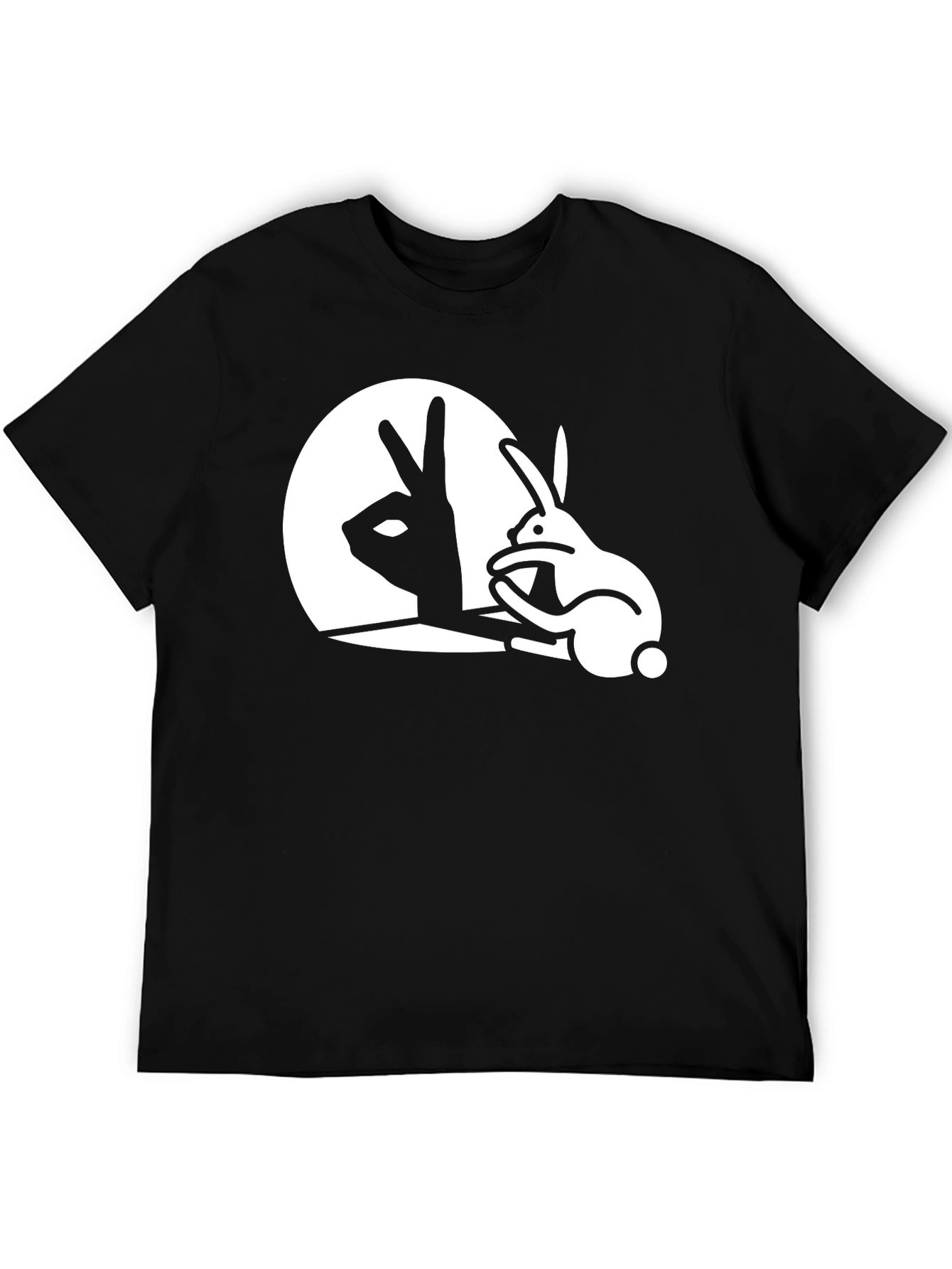 Shadow Bunny Graphic T-Shirt - Black