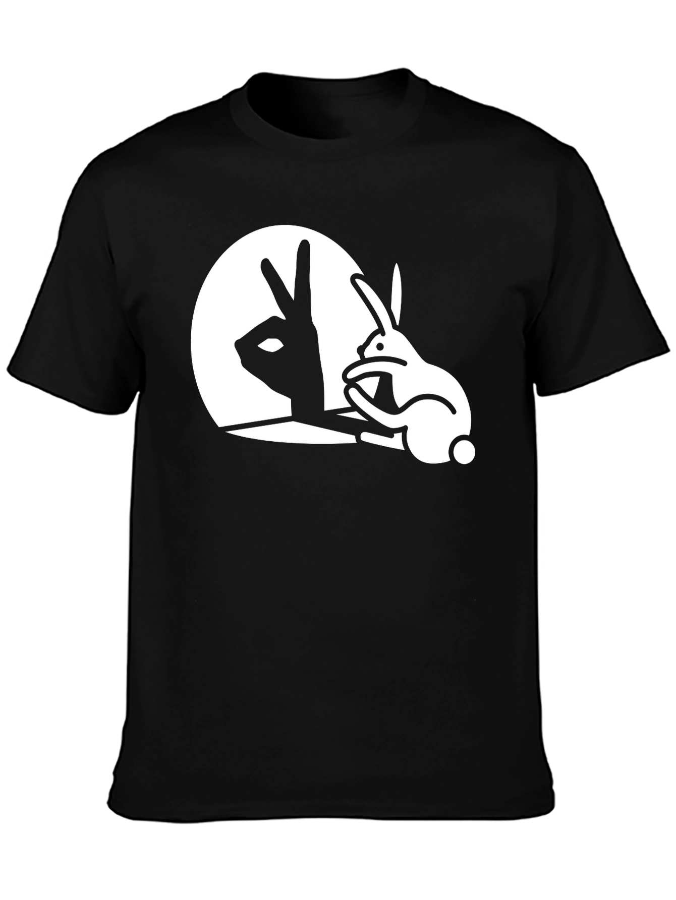 Shadow Bunny Graphic T-Shirt - Black
