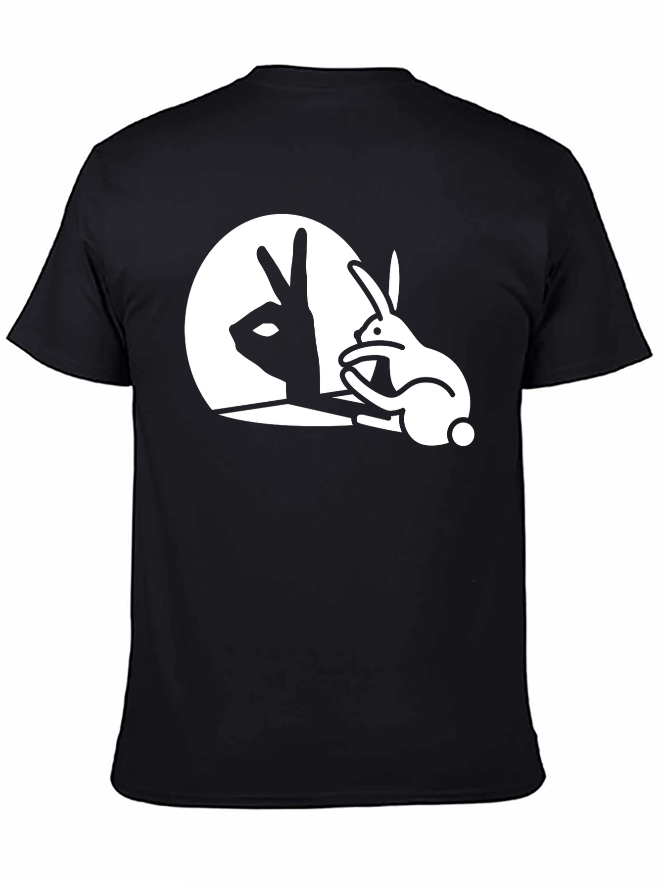 Shadow Bunny Graphic T-Shirt - Black