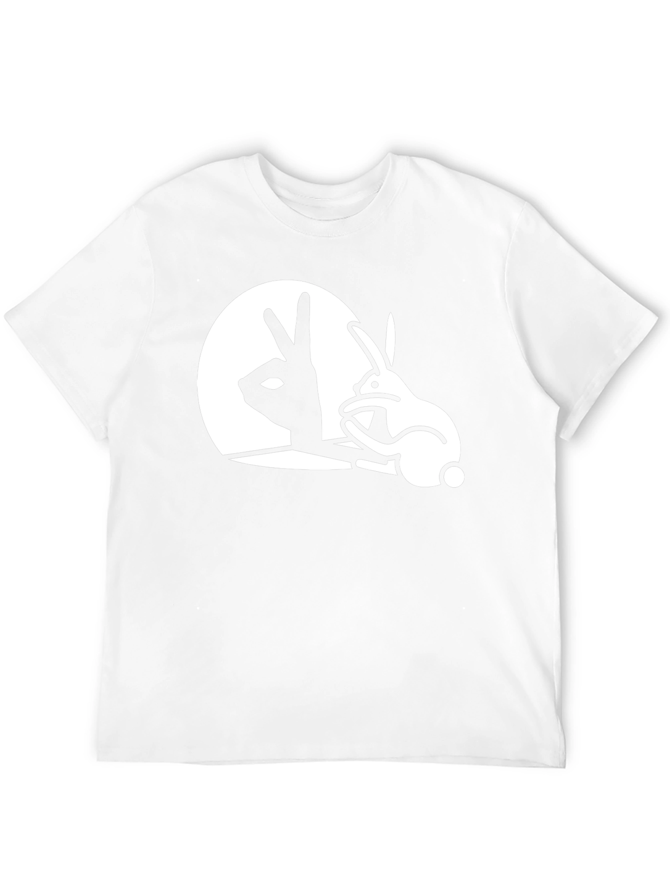 Shadow Bunny Graphic T-Shirt - Black