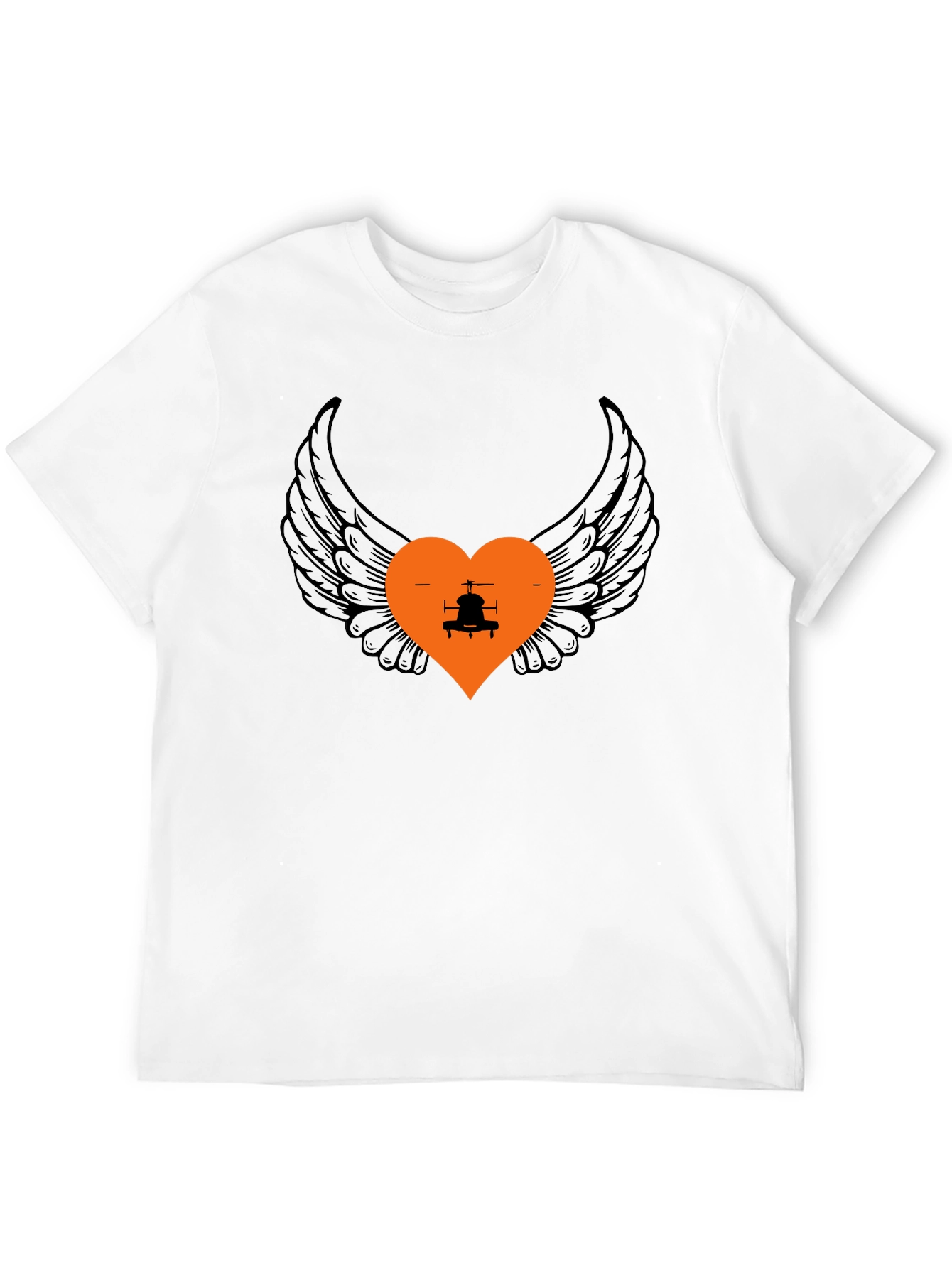 Wings and Heart Helicopter Graphic Tee
