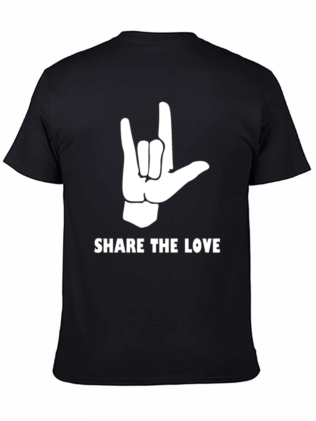 Share the Love ASL T-Shirt - Black Cotton Tee