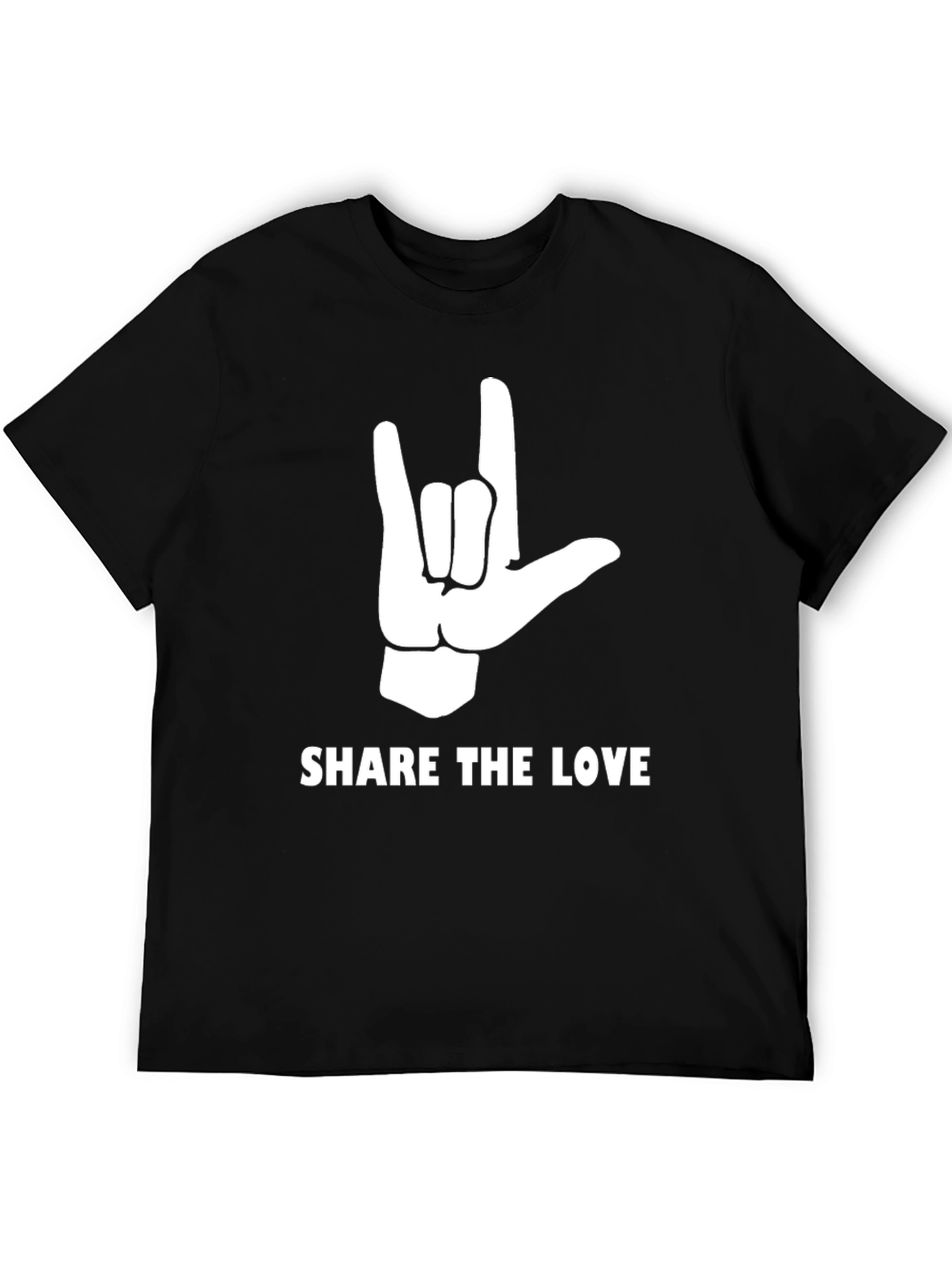 Share the Love ASL T-Shirt - Black Cotton Tee