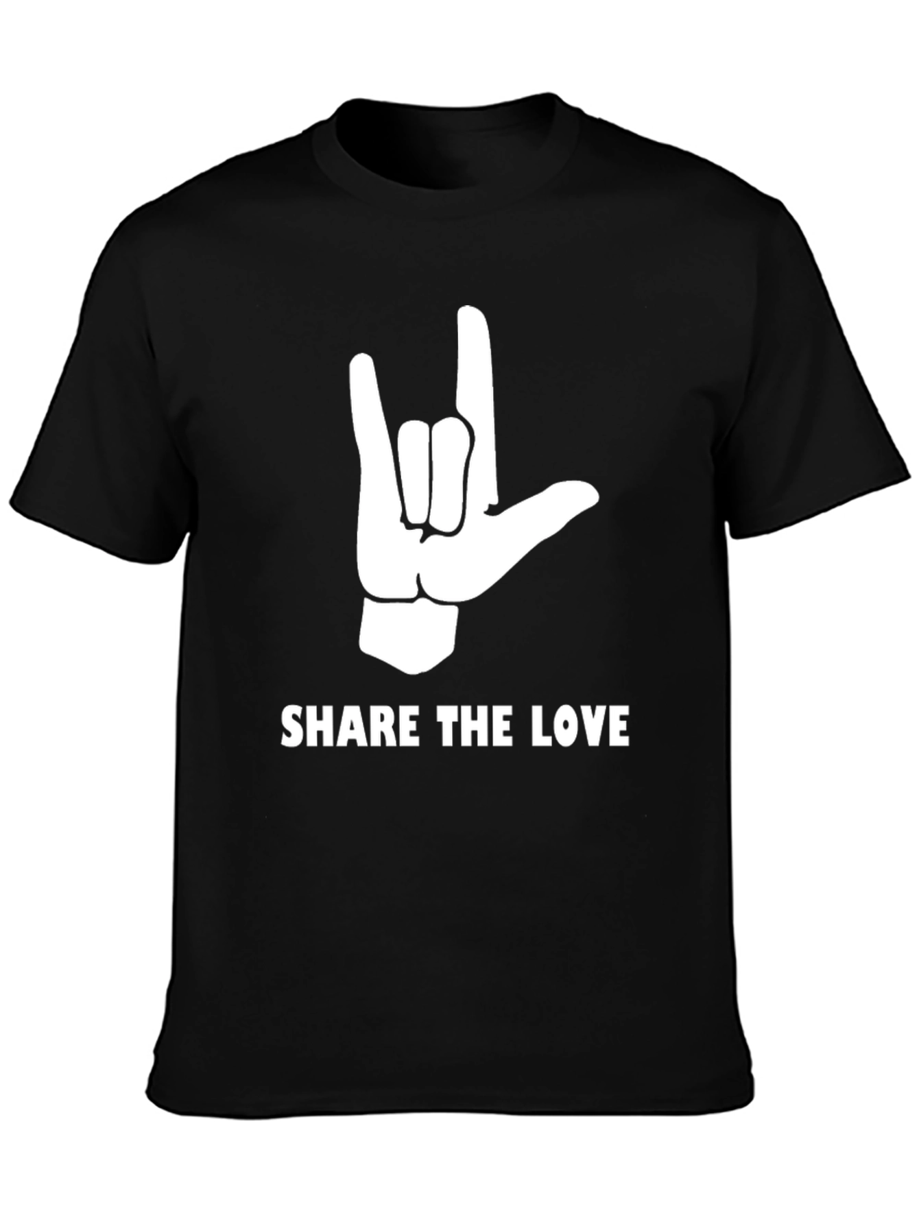 Share the Love ASL T-Shirt - Black Cotton Tee