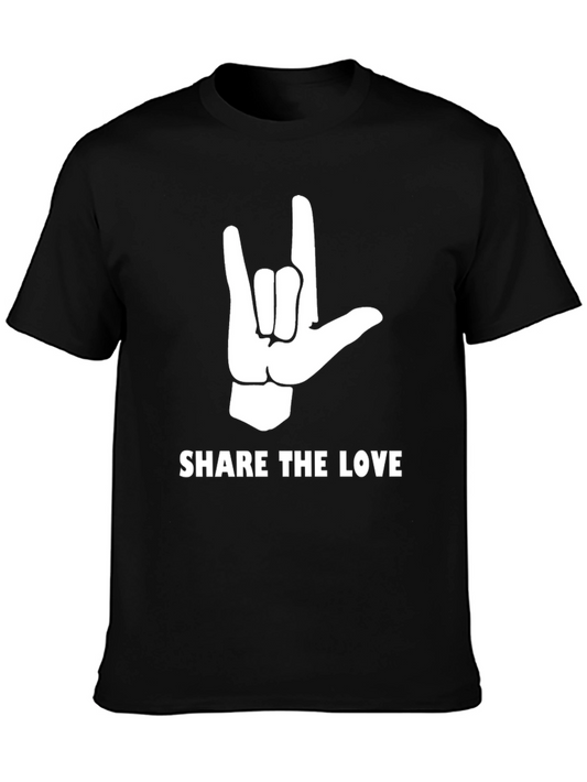 Share the Love ASL T-Shirt - Black Cotton Tee