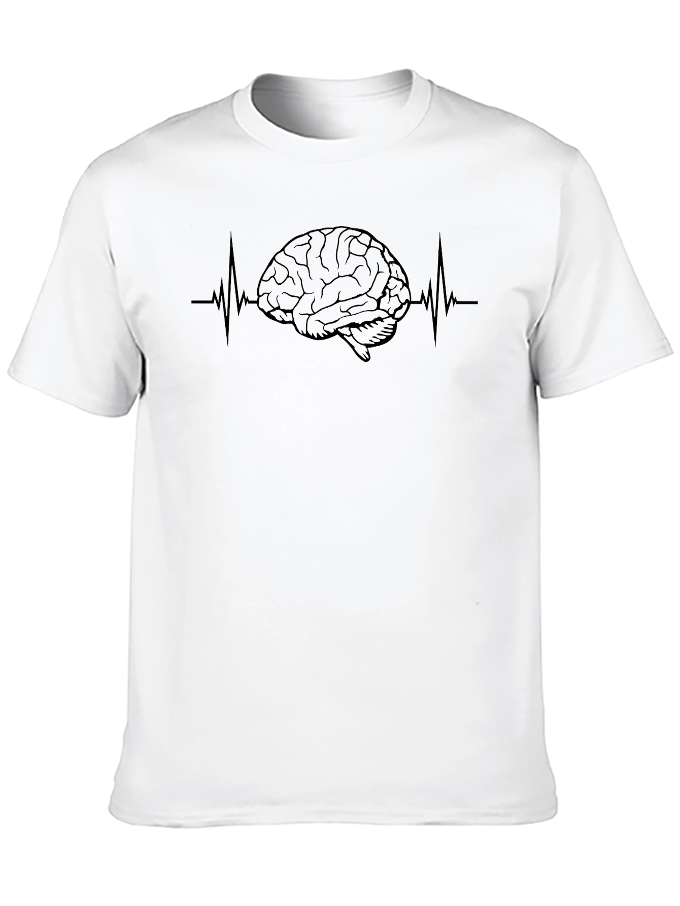 Brain Heartbeat Graphic Tee - Black