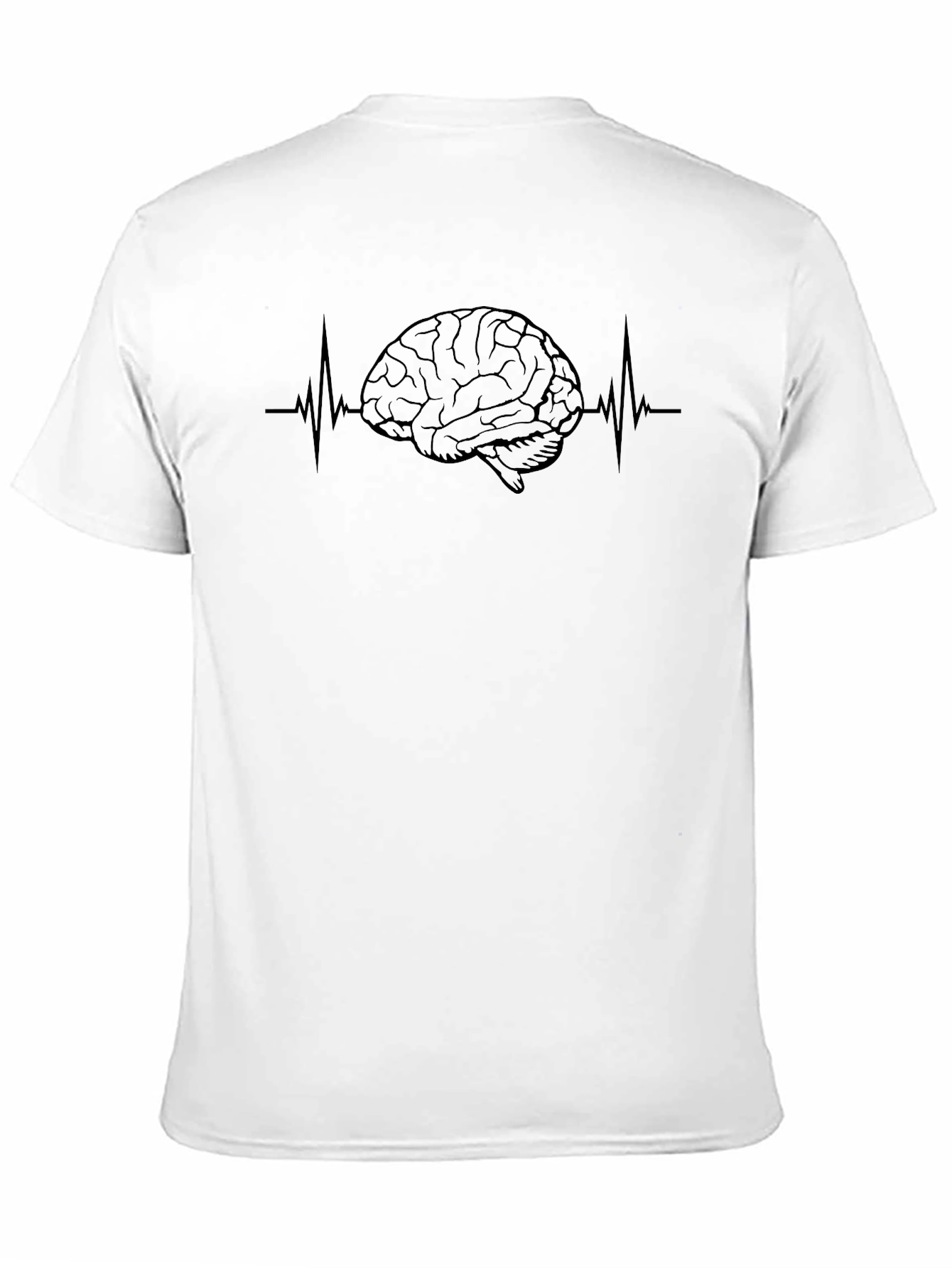 Brain Heartbeat Graphic Tee - Black
