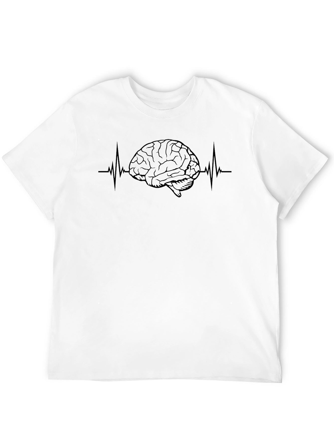Brain Heartbeat Graphic Tee - Black