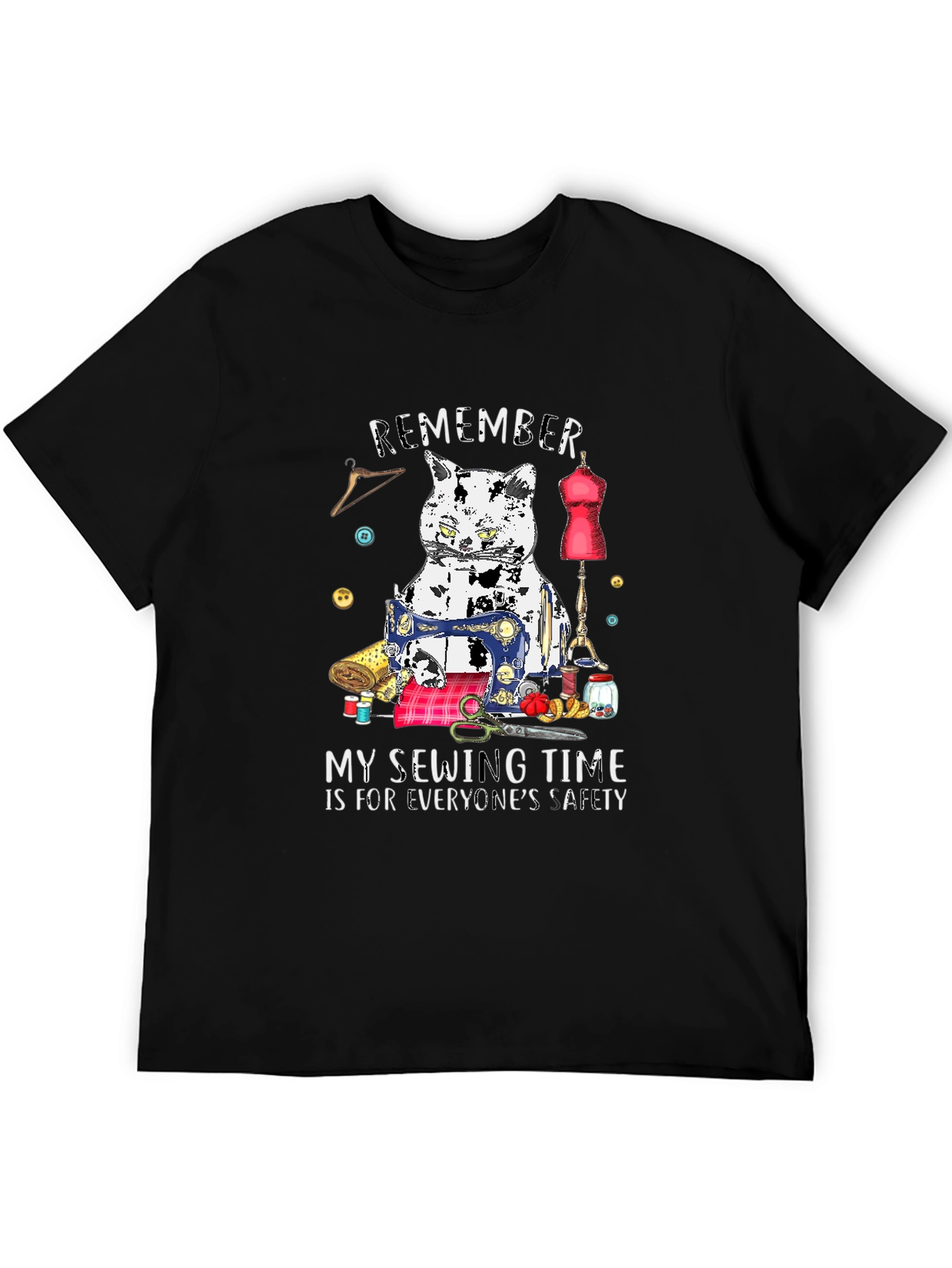 Sewing Cat T-Shirt - Funny Hobby Tee