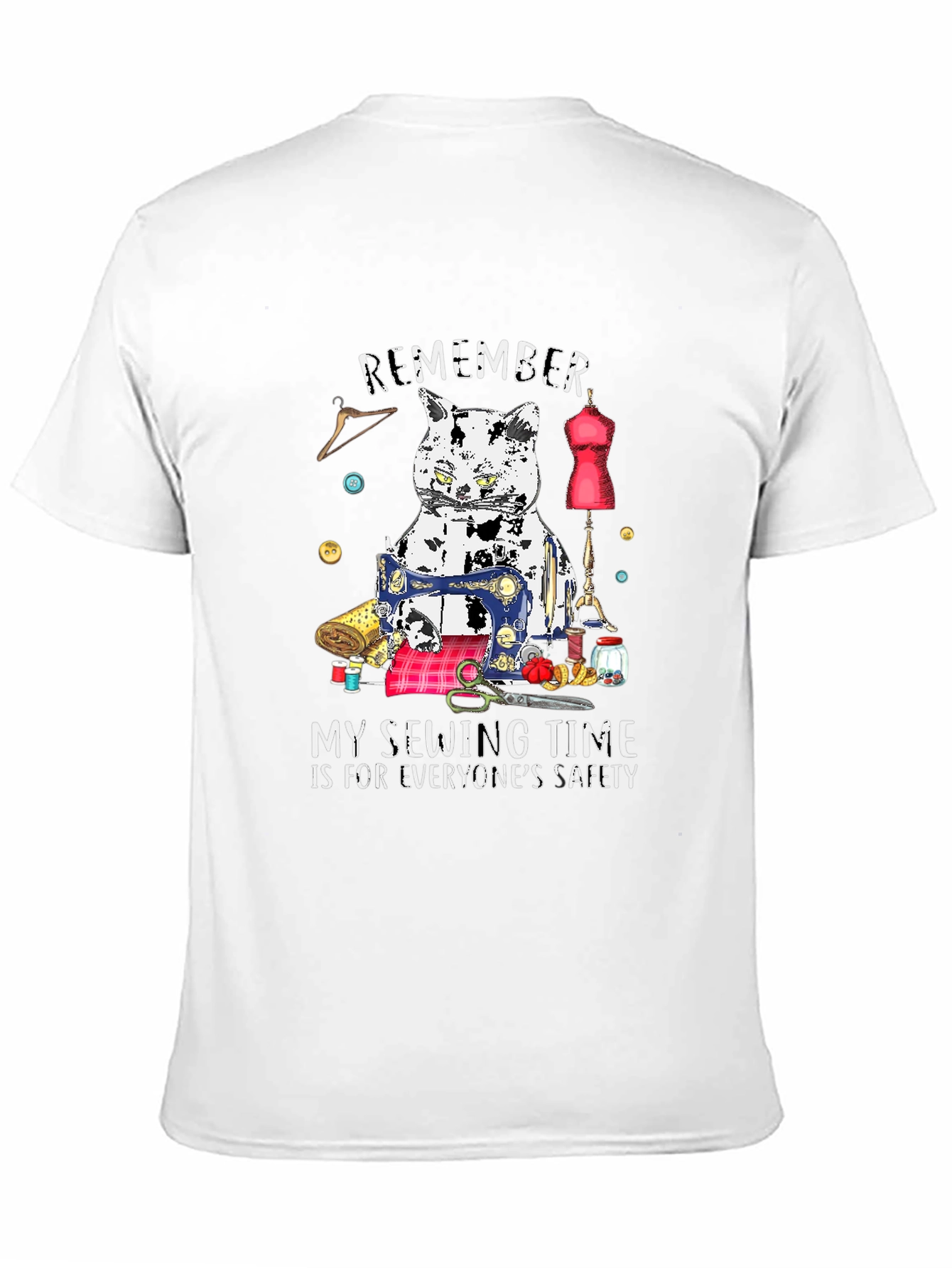 Sewing Cat T-Shirt - Funny Hobby Tee