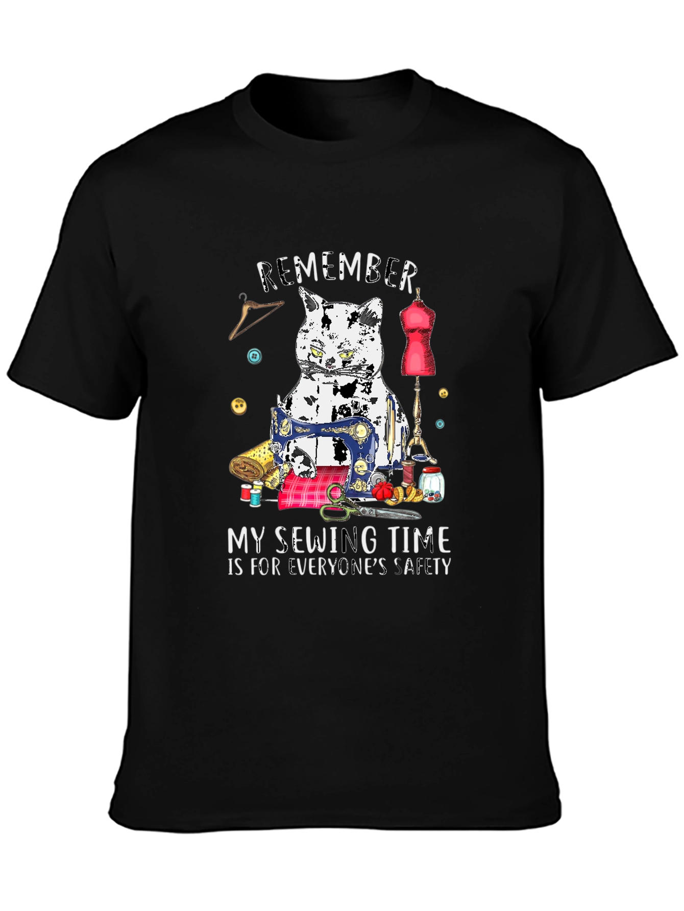 Sewing Cat T-Shirt - Funny Hobby Tee