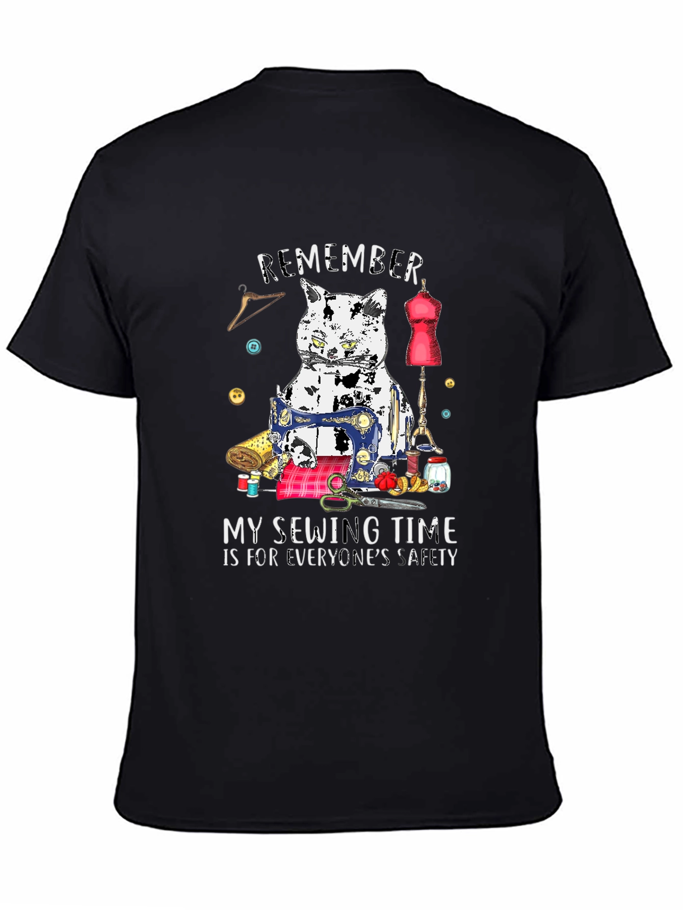Sewing Cat T-Shirt - Funny Hobby Tee