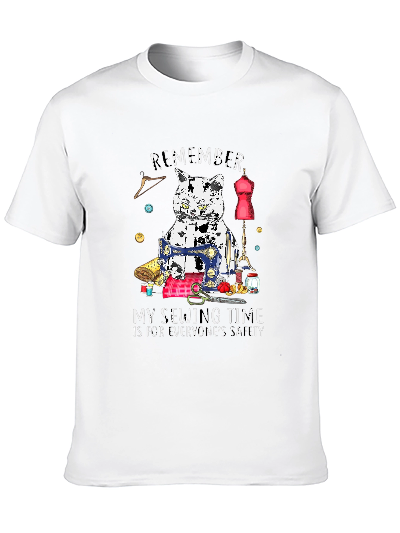 Sewing Cat T-Shirt - Funny Hobby Tee