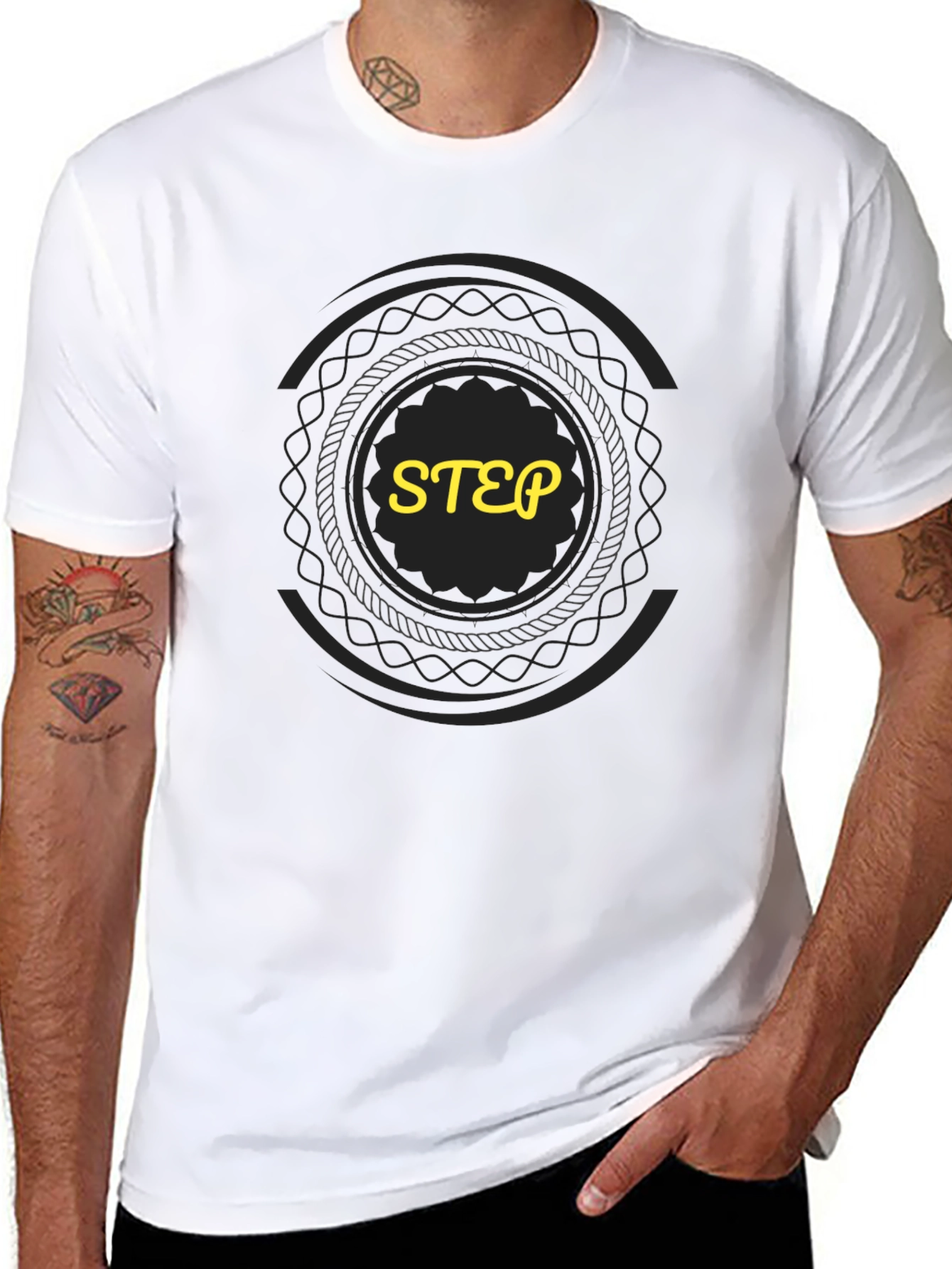 Black Graphic Tee - STEP Design