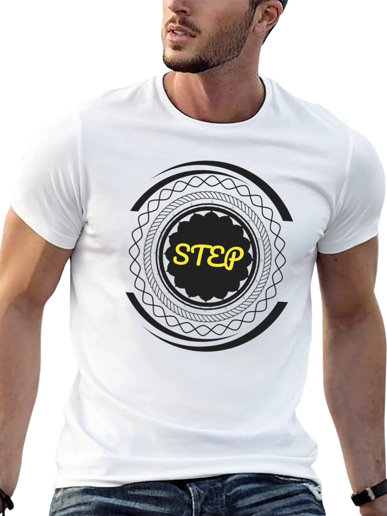 Black Graphic Tee - STEP Design