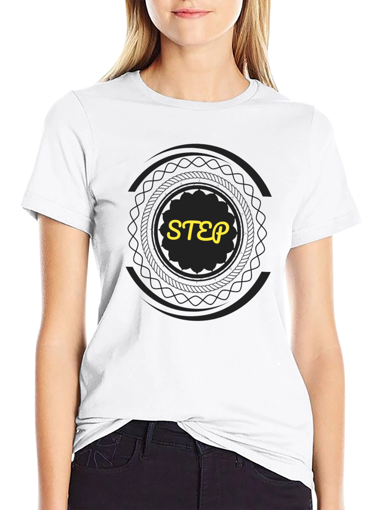 Black Graphic Tee - STEP Design