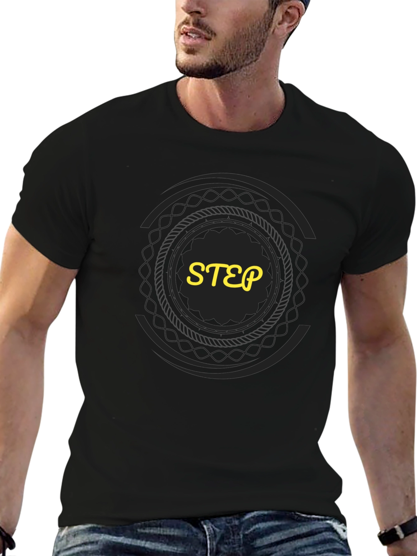 Black Graphic Tee - STEP Design