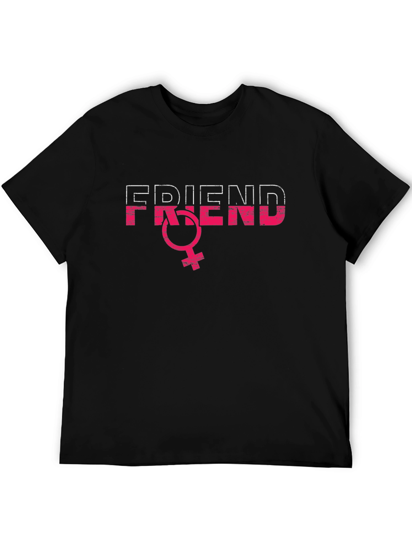 Friend Gender Symbol T-Shirt - Black Crew Neck Tee