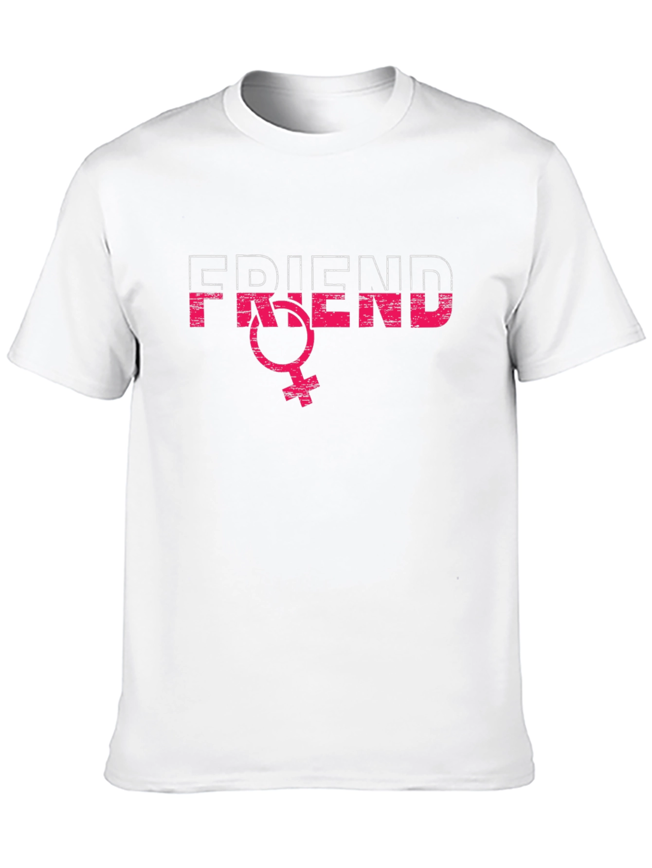 Friend Gender Symbol T-Shirt - Black Crew Neck Tee