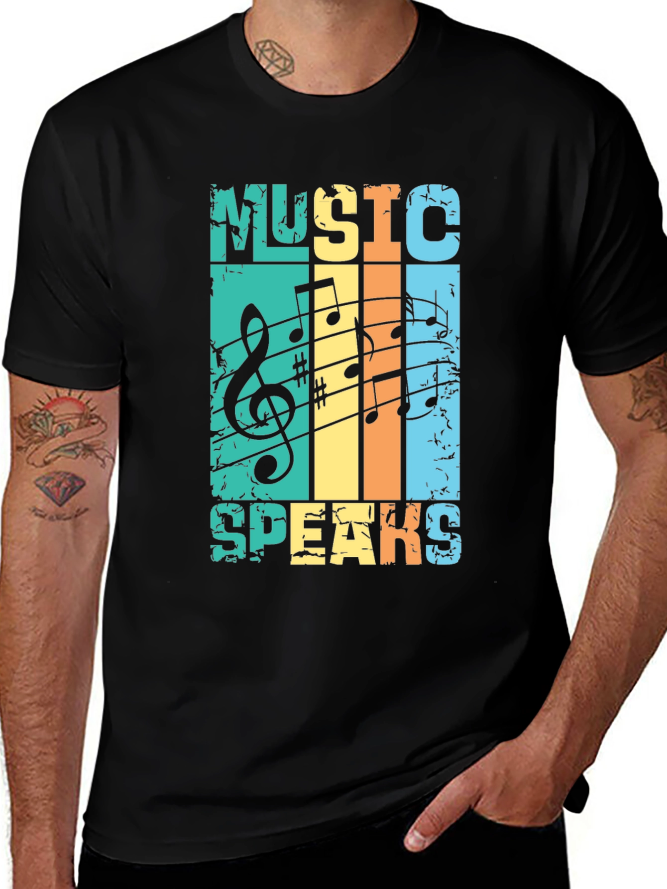 Music Speaks Retro Graphic Tee
