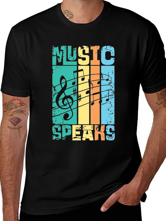 Music Speaks Retro Graphic Tee