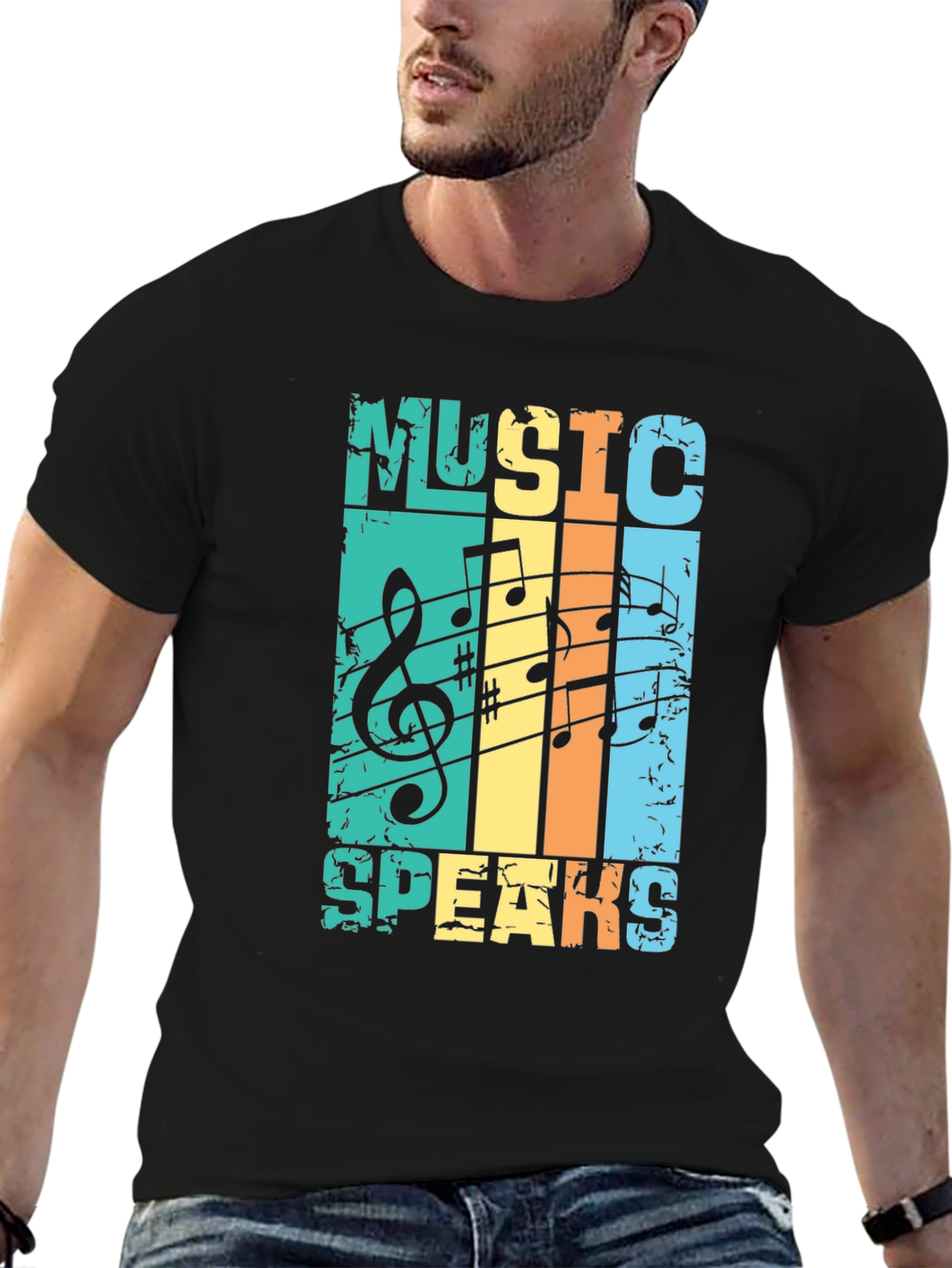 Music Speaks Retro Graphic Tee