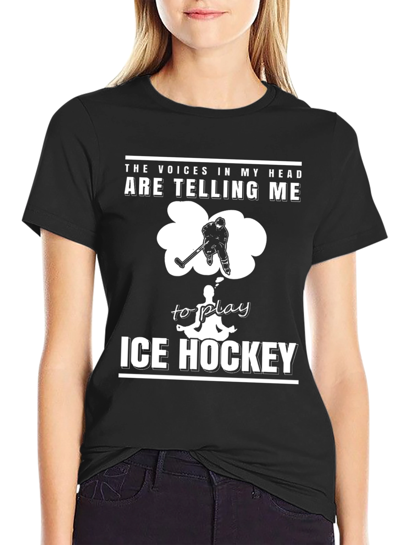 Ice Hockey T-Shirt: Voices in My Head Graphic Tee