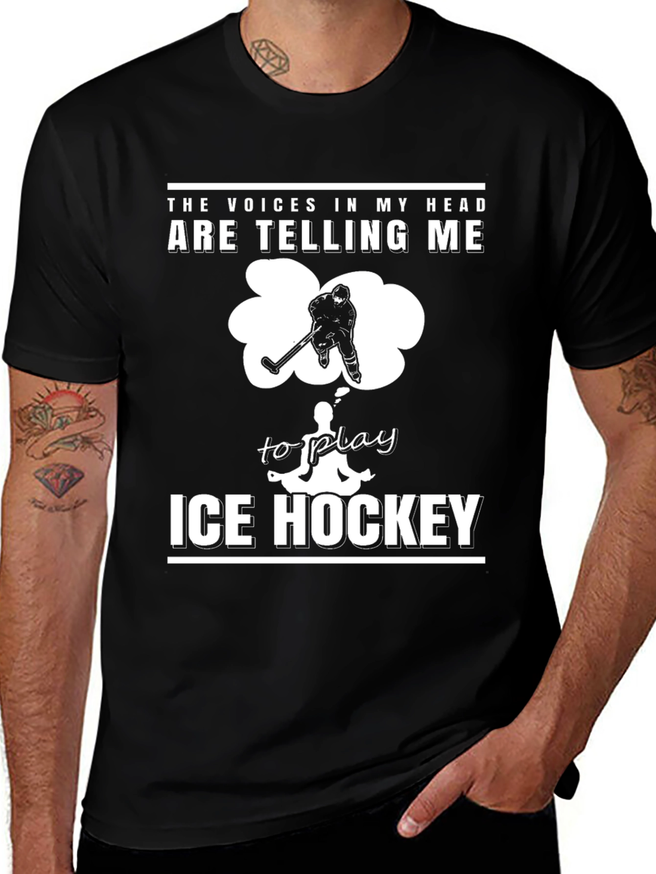 Ice Hockey T-Shirt: Voices in My Head Graphic Tee