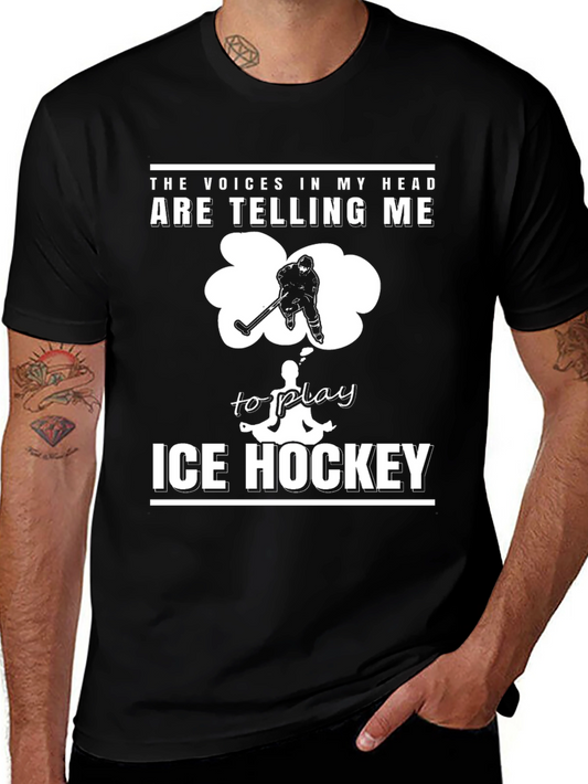 Ice Hockey T-Shirt: Voices in My Head Graphic Tee