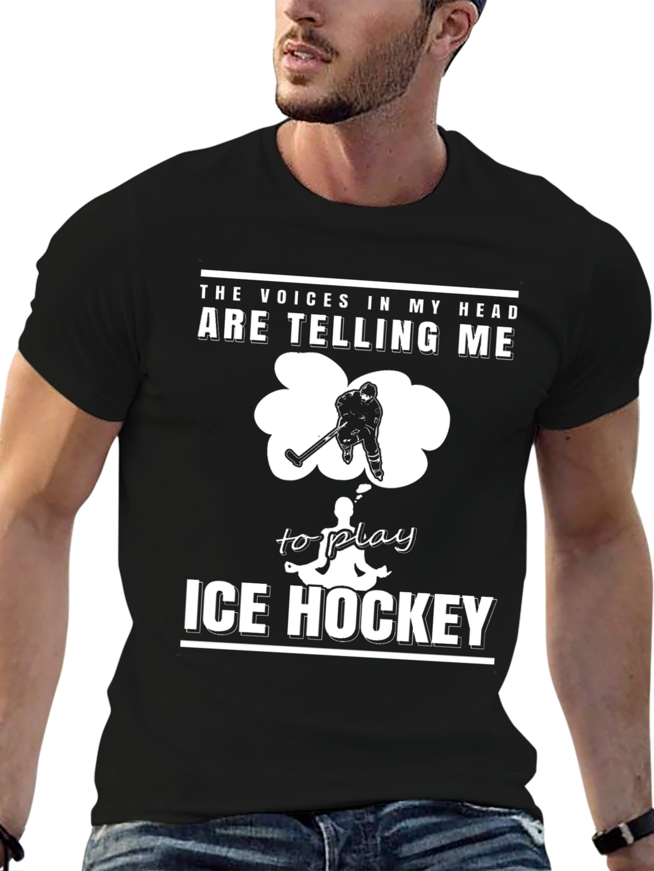Ice Hockey T-Shirt: Voices in My Head Graphic Tee