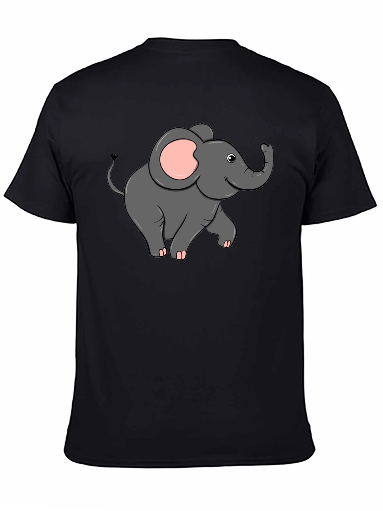 Cute Elephant Graphic T-Shirt - Black
