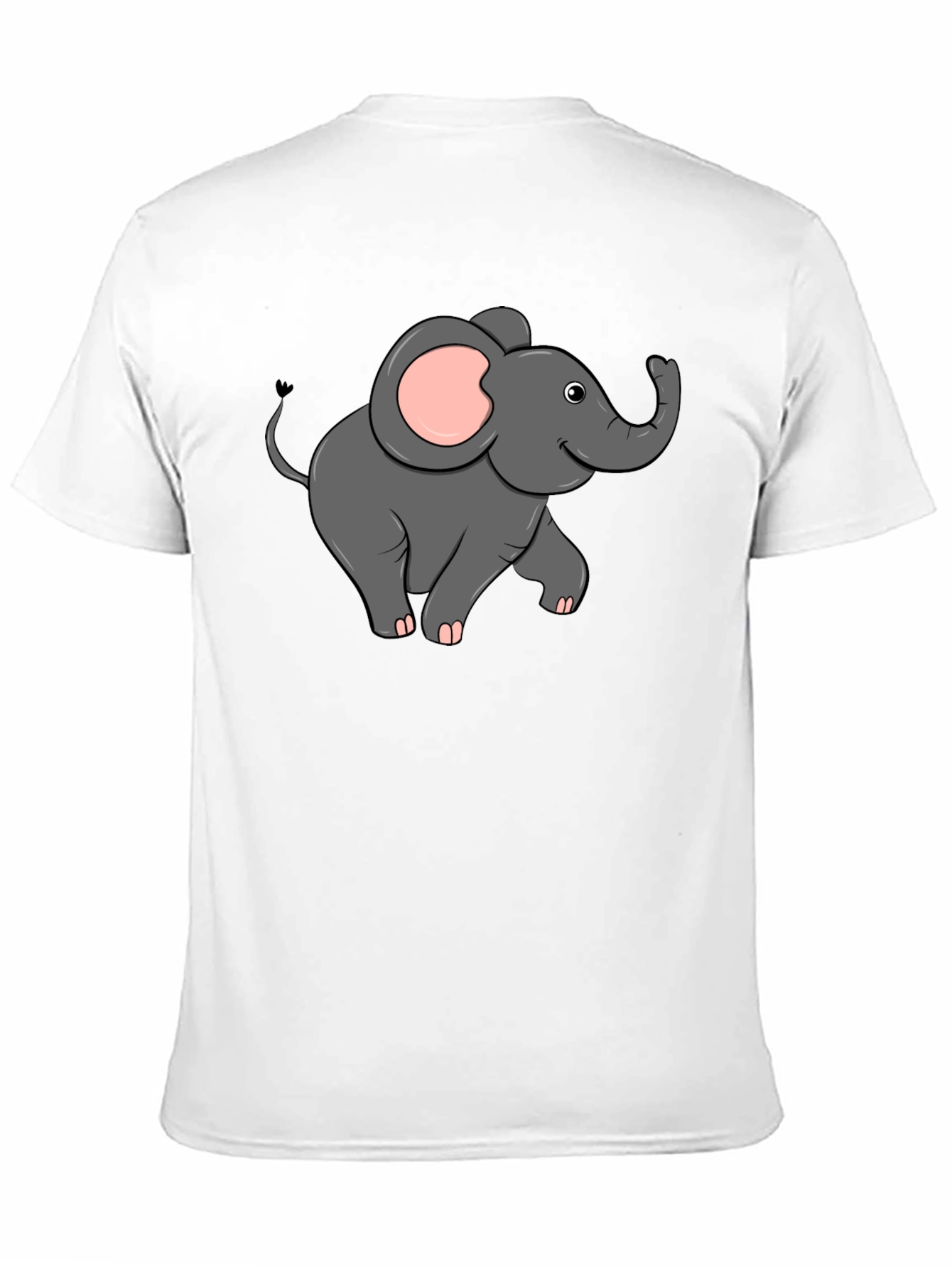 Cute Elephant Graphic T-Shirt - Black