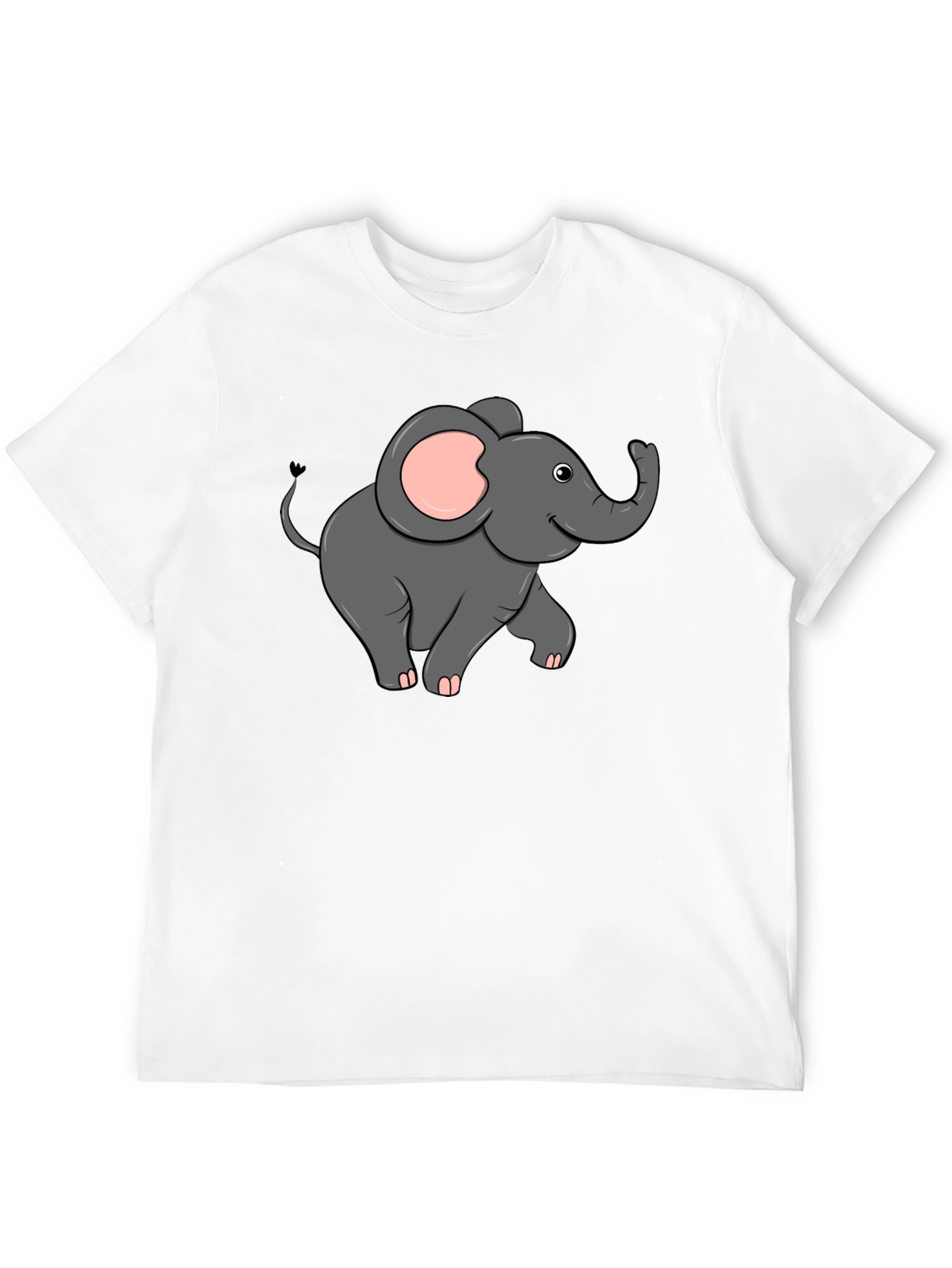 Cute Elephant Graphic T-Shirt - Black