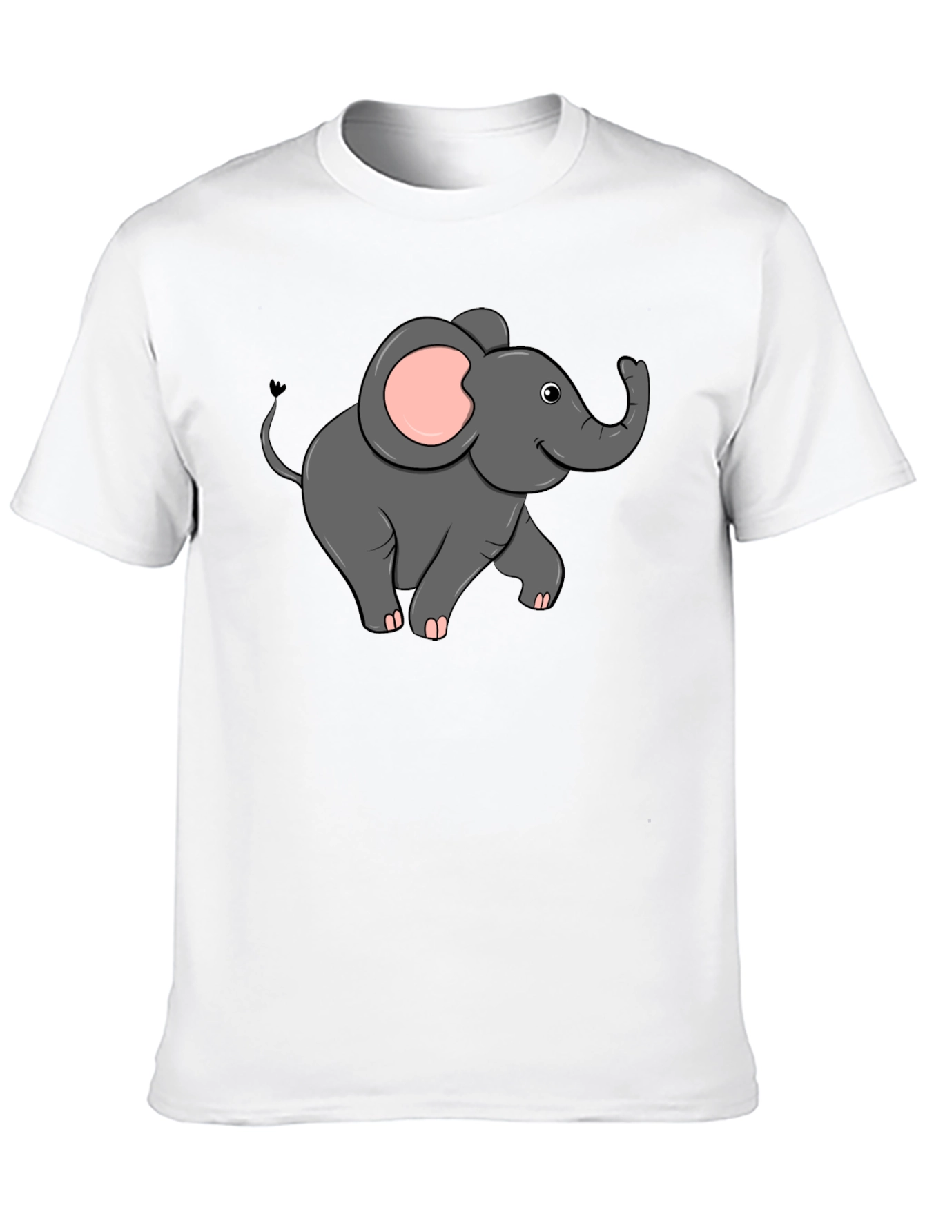 Cute Elephant Graphic T-Shirt - Black