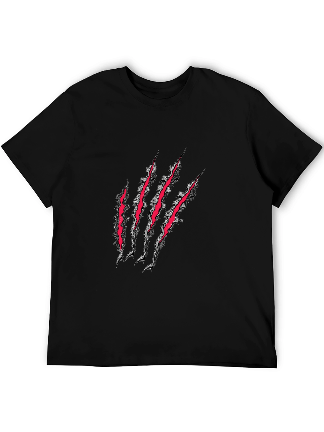 Claw Mark Graphic Tee - Edgy Black T-Shirt
