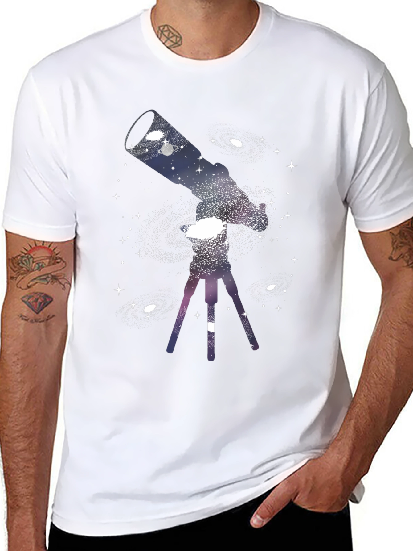 Cosmic Telescope Graphic Tee - Black