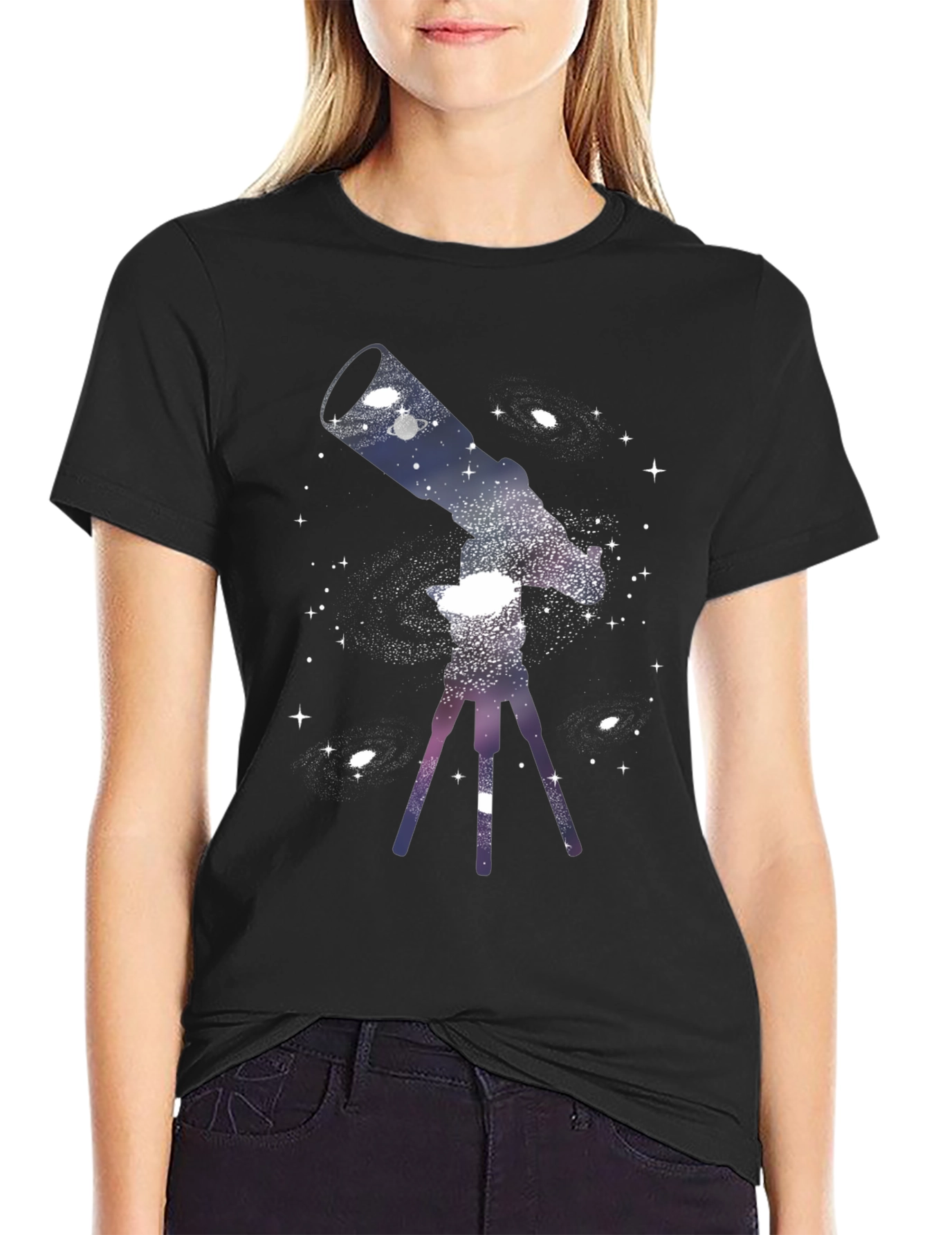 Cosmic Telescope Graphic Tee - Black