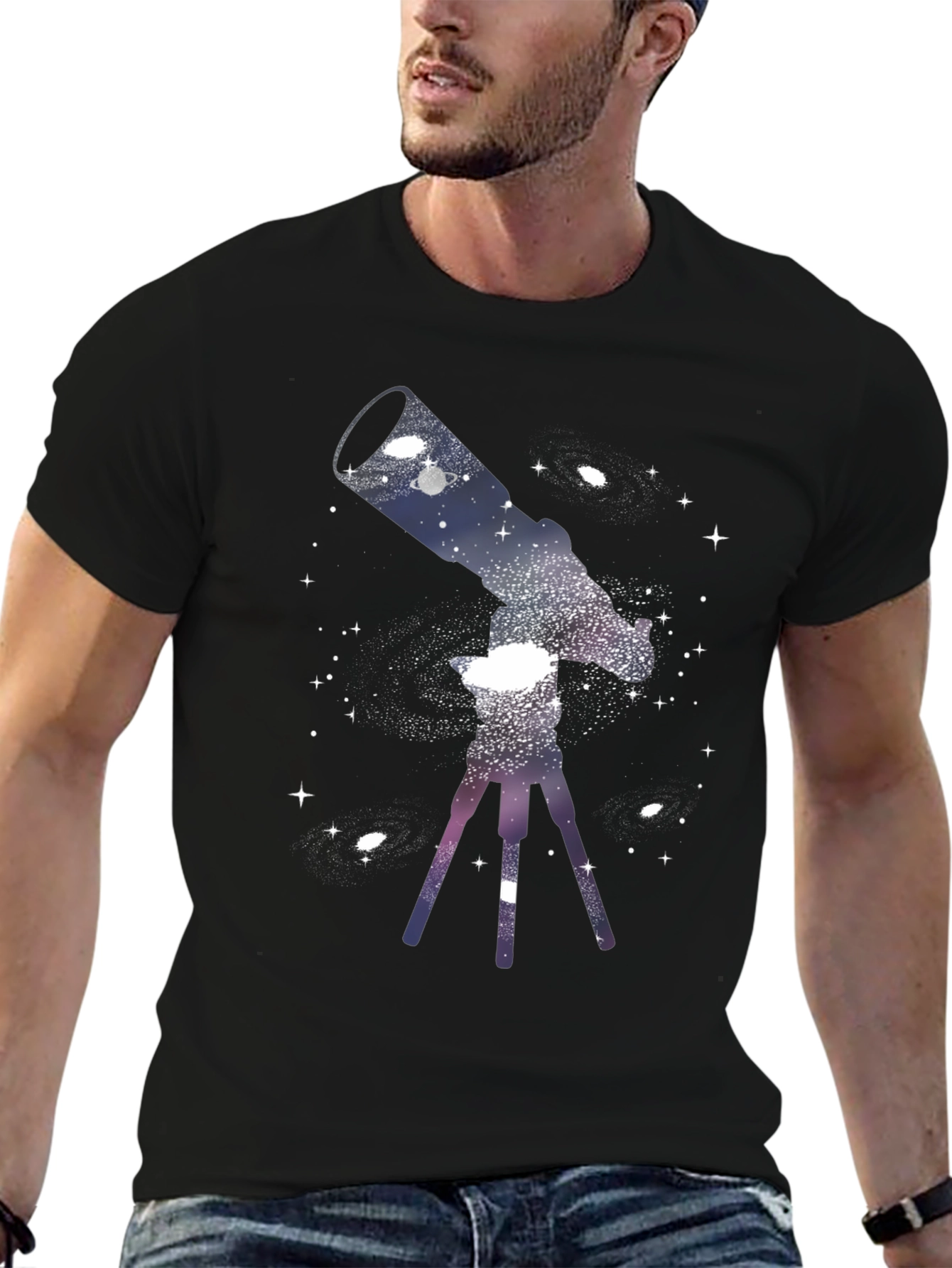 Cosmic Telescope Graphic Tee - Black