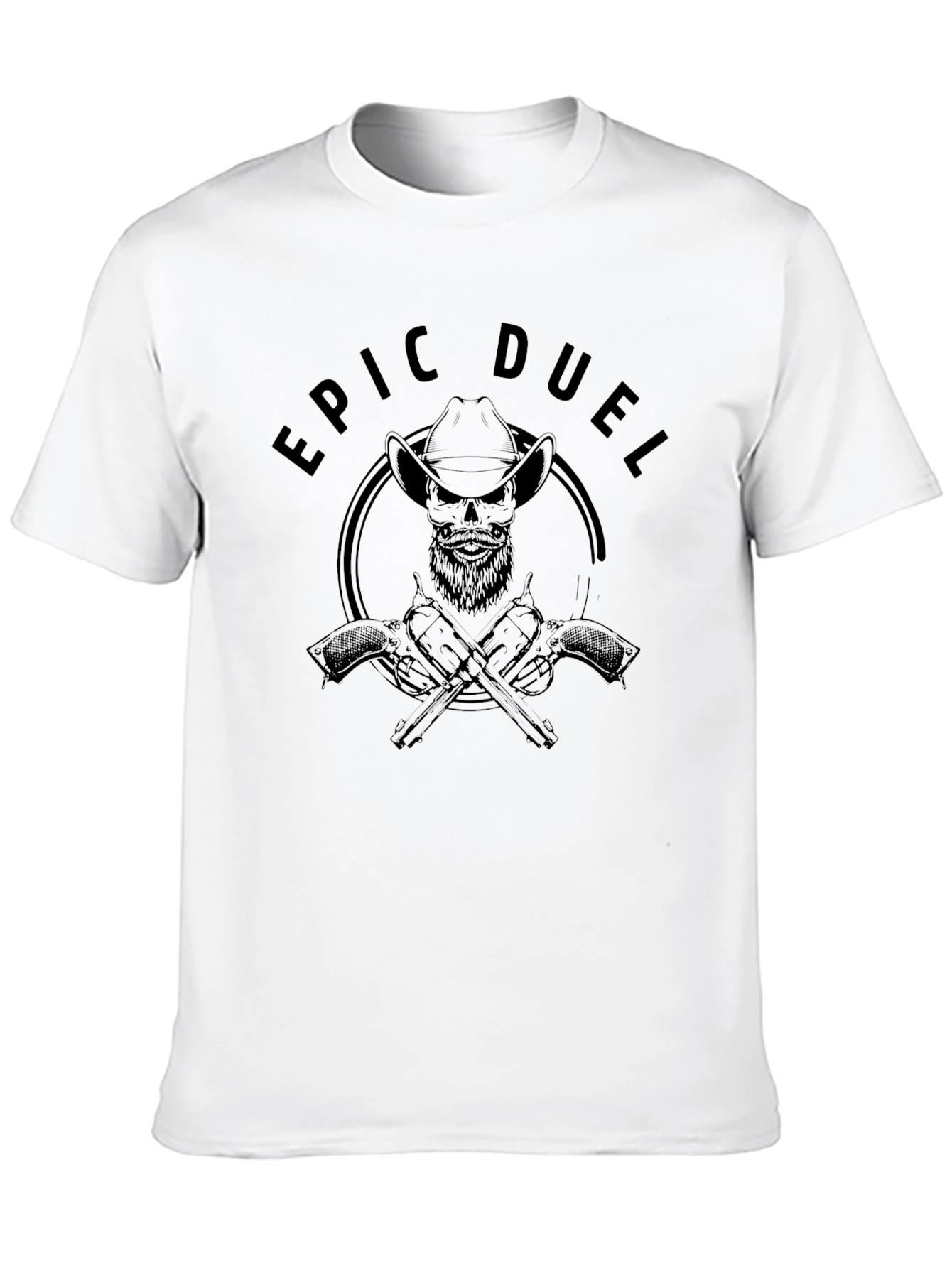 Epic Duel Cowboy Skull Graphic Tee
