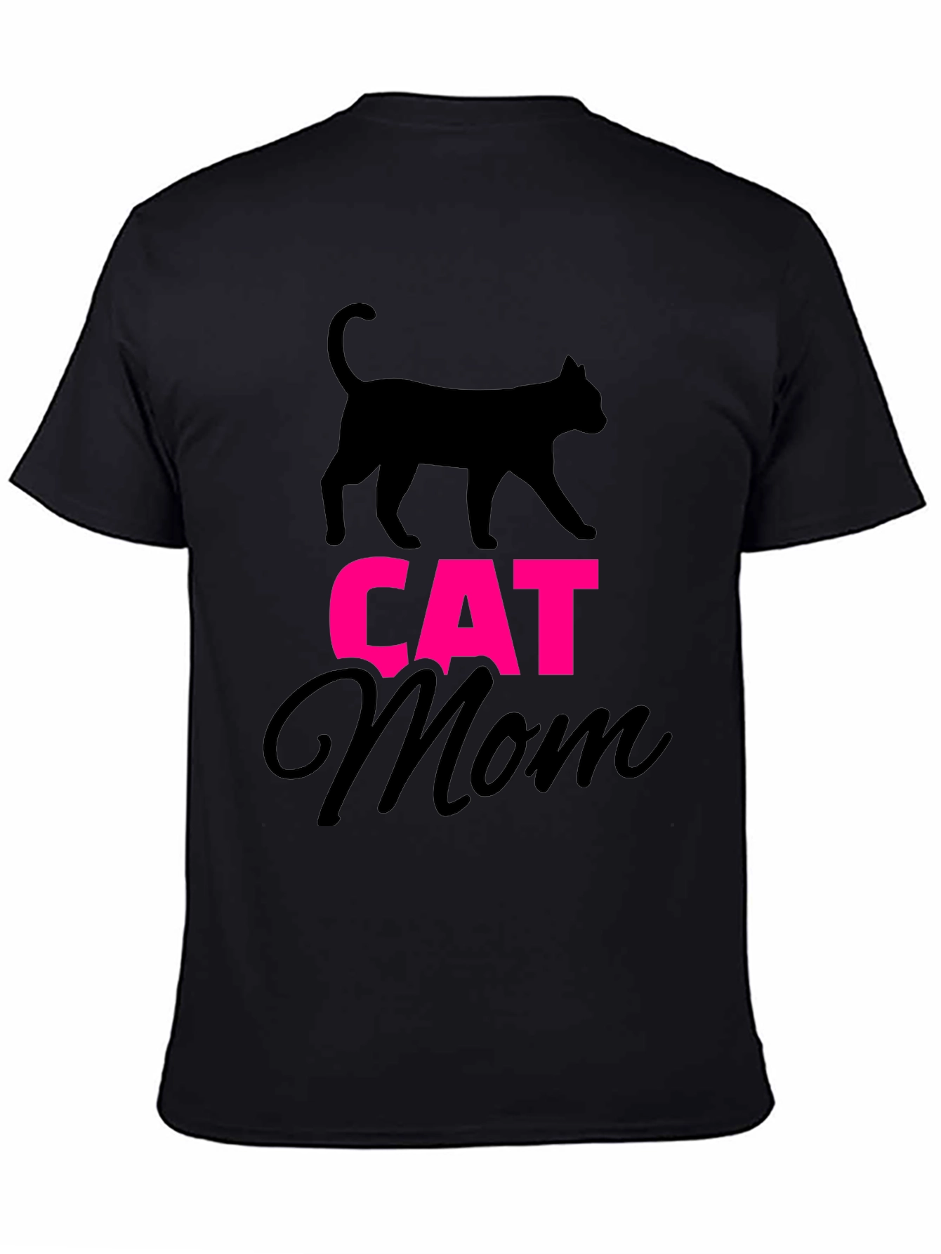 Cat Mom Graphic Tee - Black