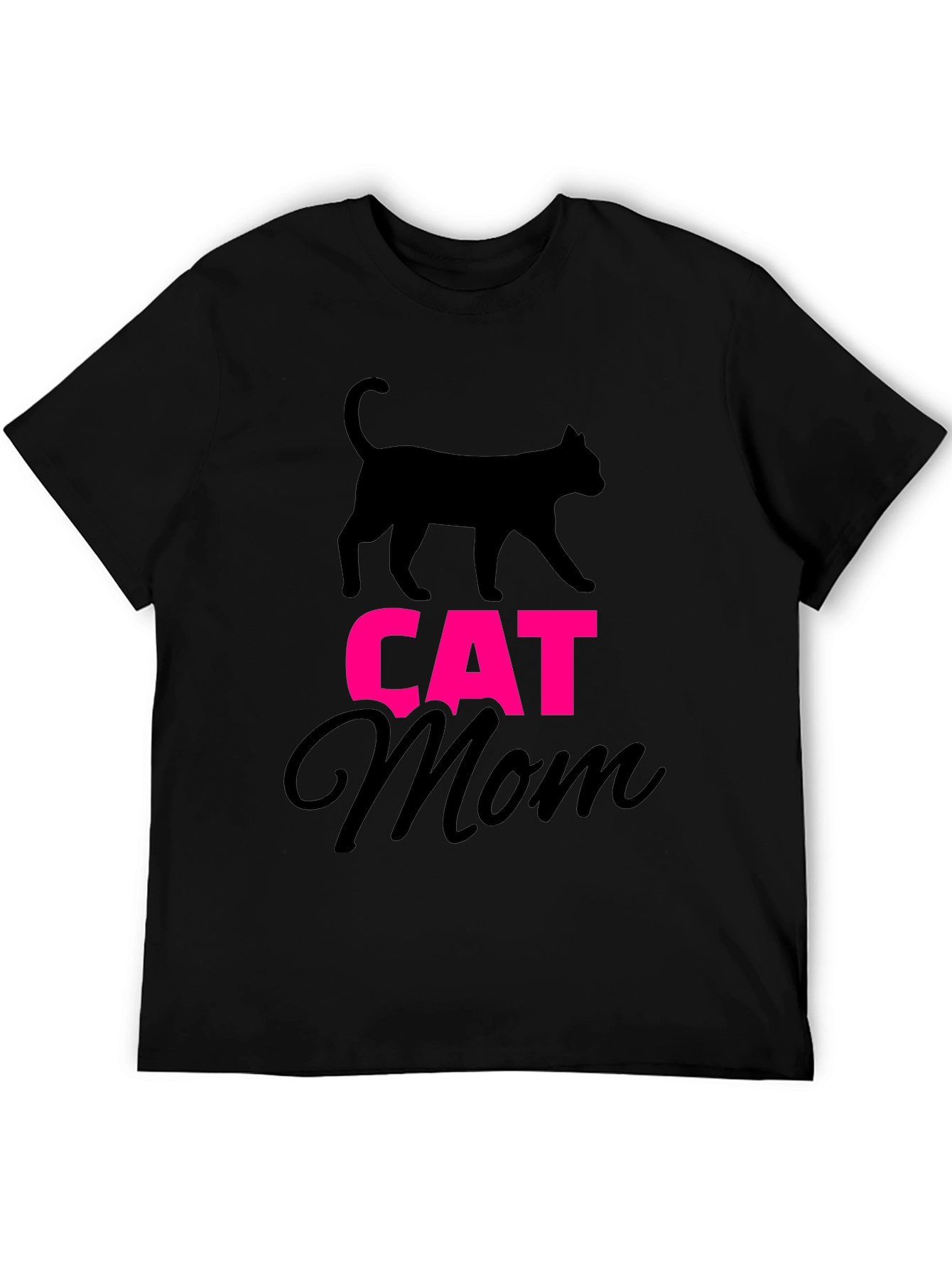 Cat Mom Graphic Tee - Black