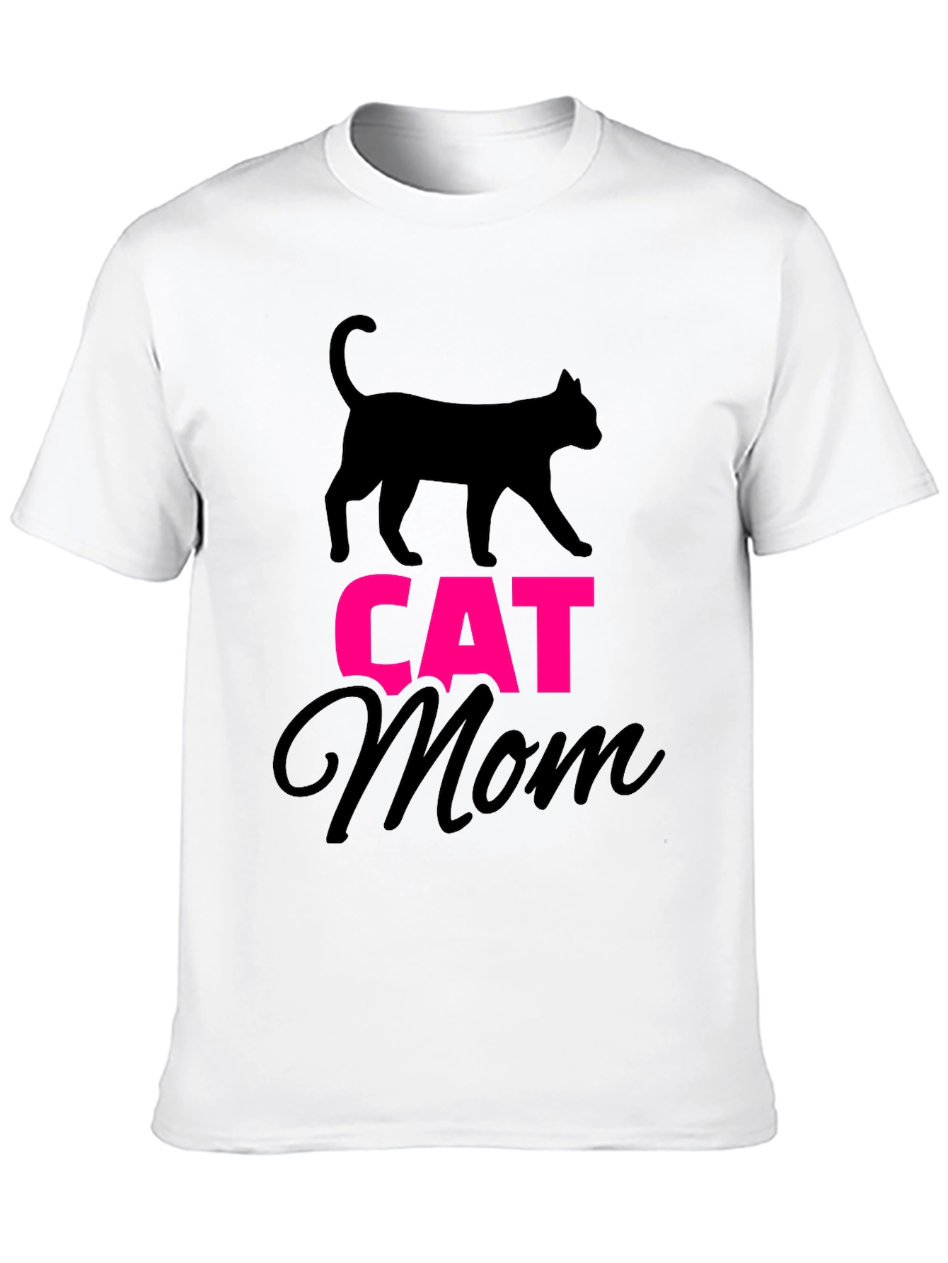 Cat Mom Graphic Tee - Black