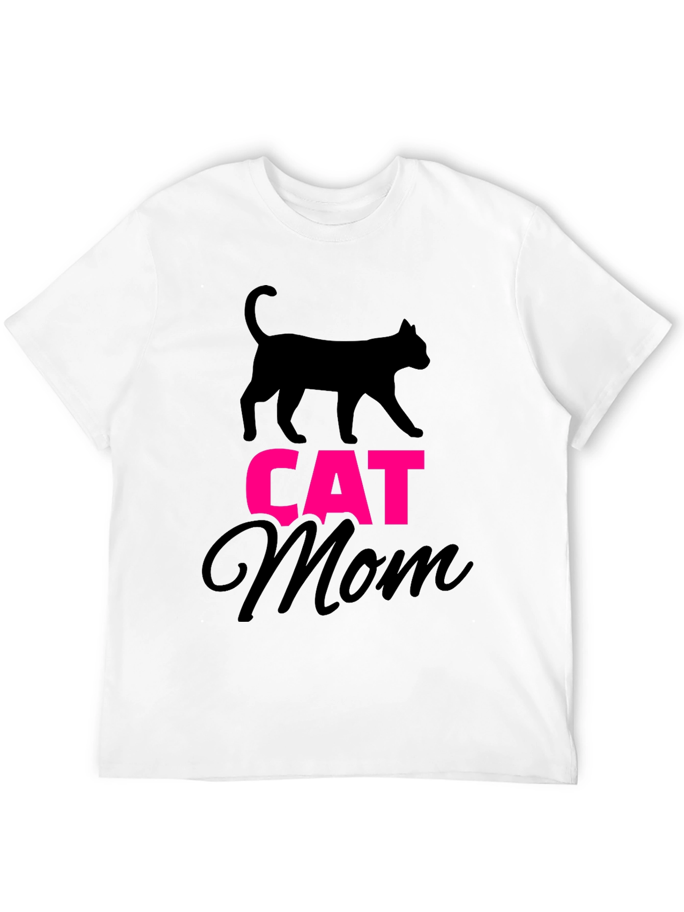 Cat Mom Graphic Tee - Black