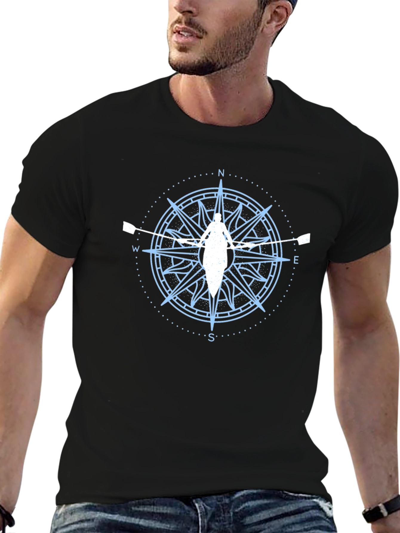 Rowing Compass Rose Graphic T-Shirt