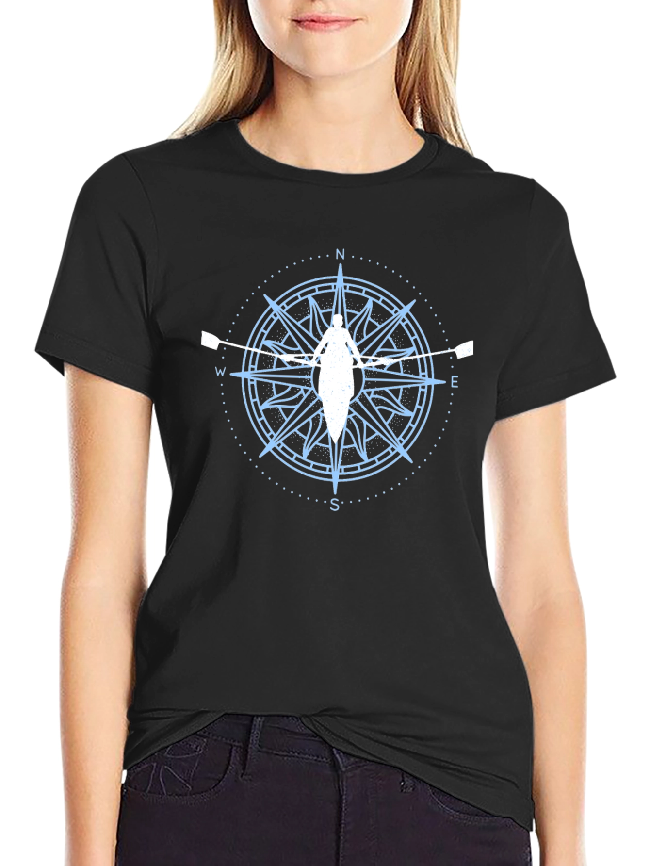 Rowing Compass Rose Graphic T-Shirt