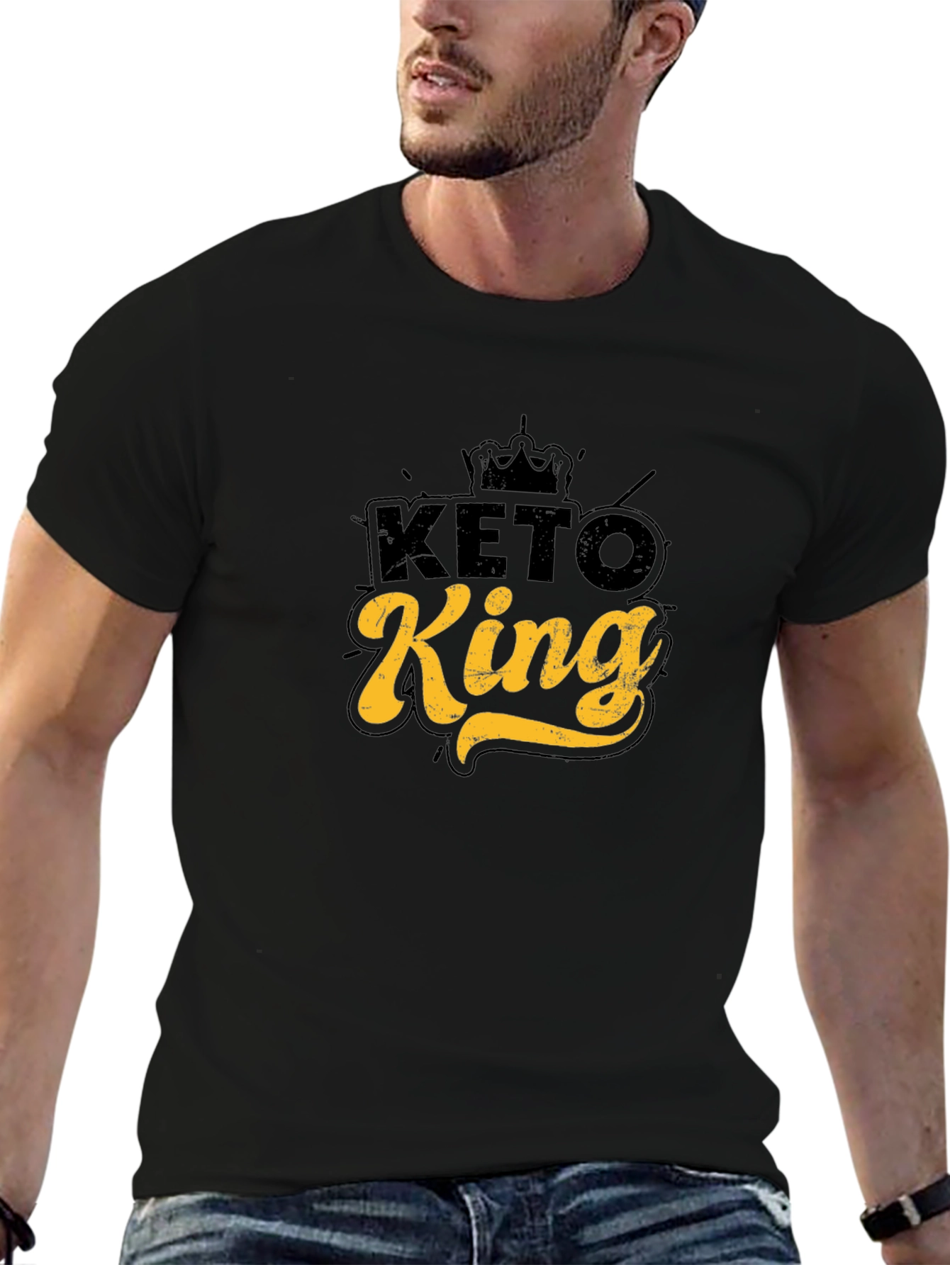 Keto King Graphic Tee - Black Casual T-Shirt