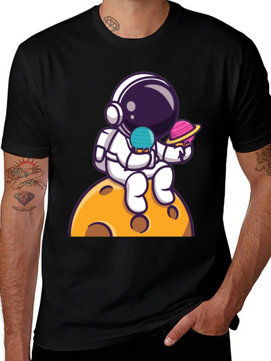 Astronaut Ice Cream Planet Graphic Tee