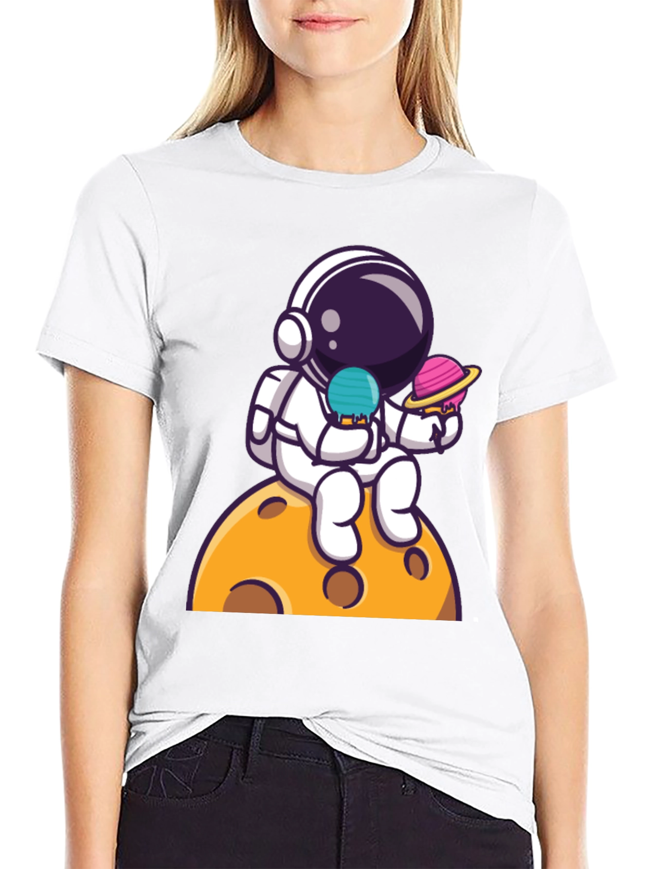 Astronaut Ice Cream Planet Graphic Tee