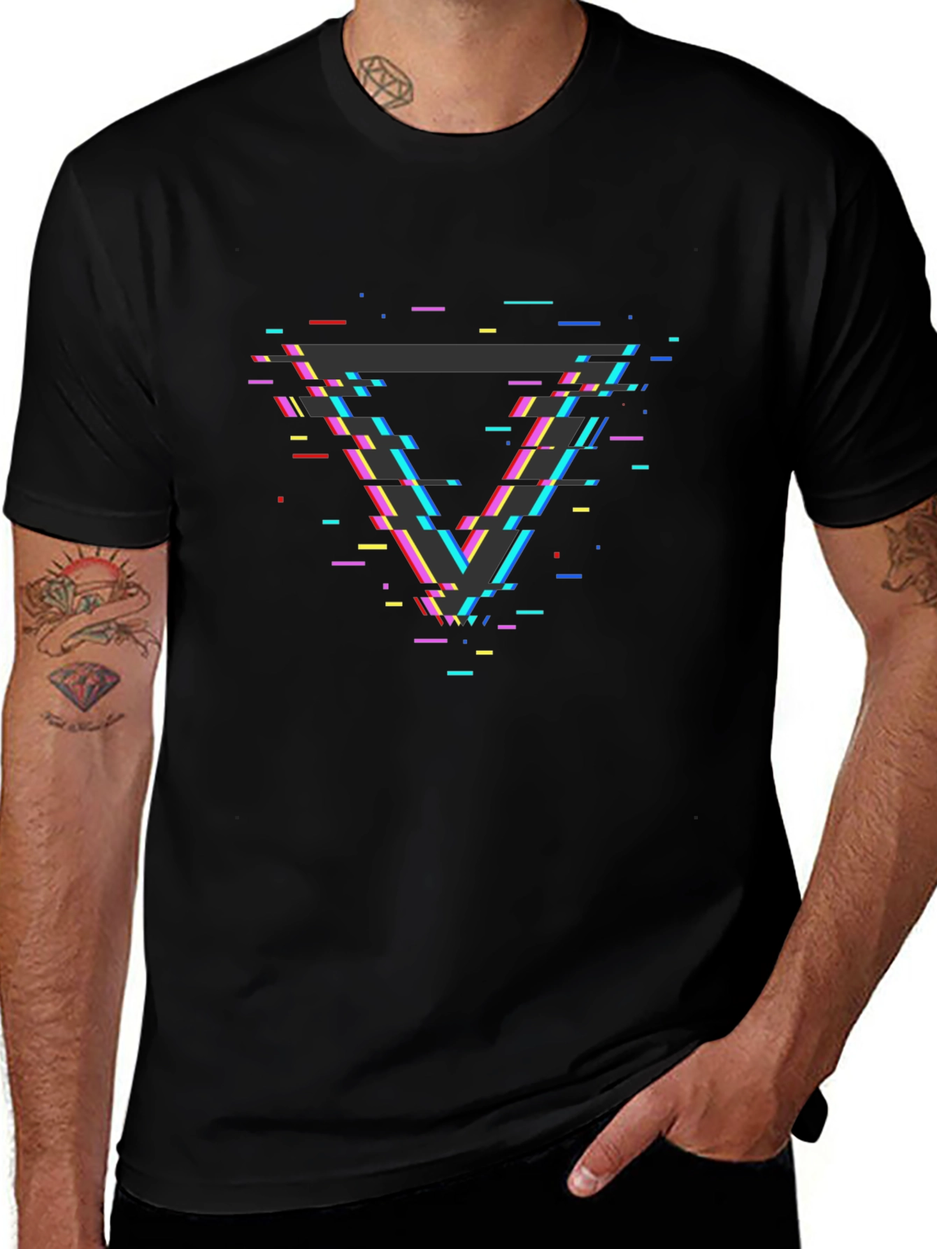 Geometric Glitch T-Shirt