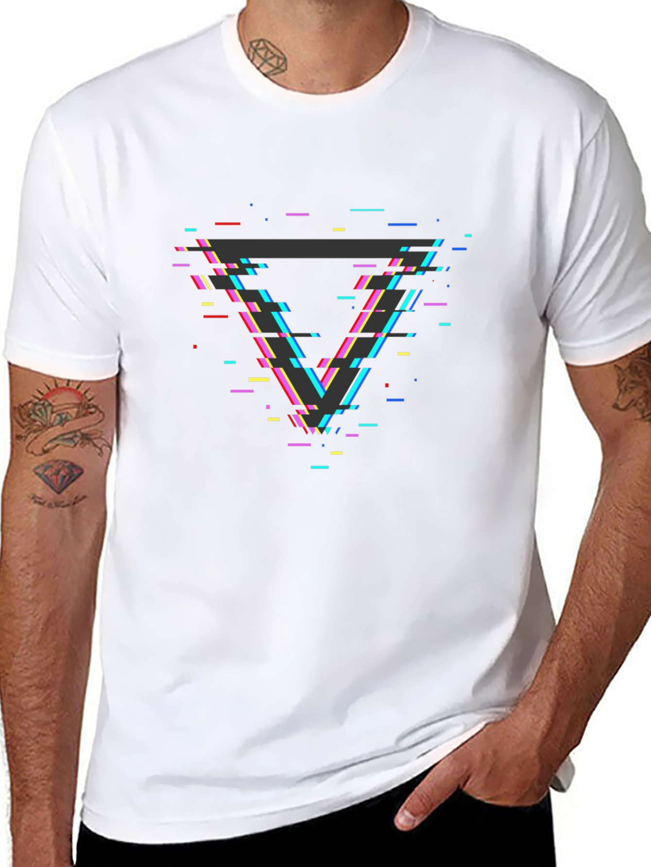 Geometric Glitch T-Shirt